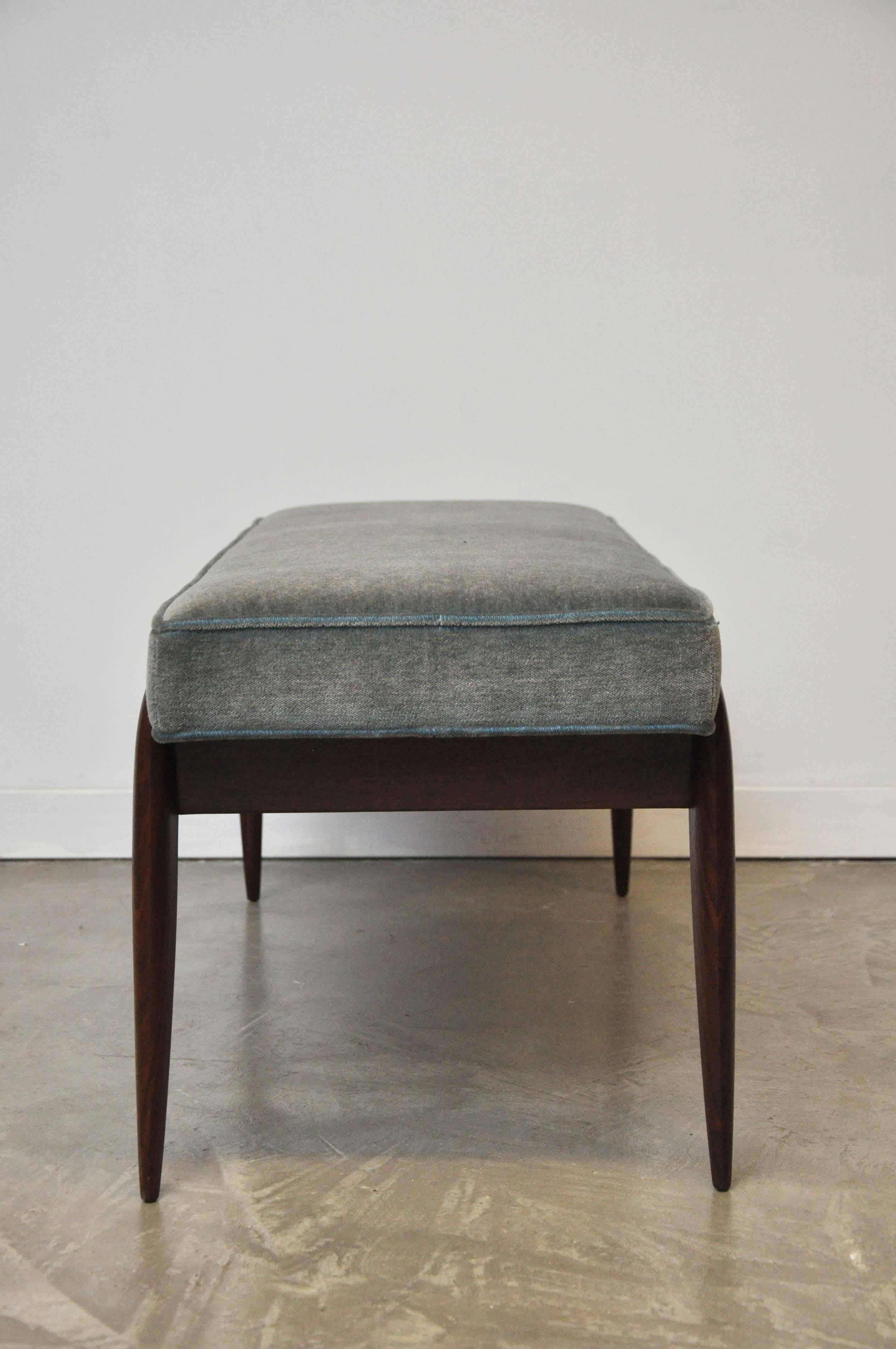 Mohair Rare Gio Ponti Bench for M. Singer and Sons