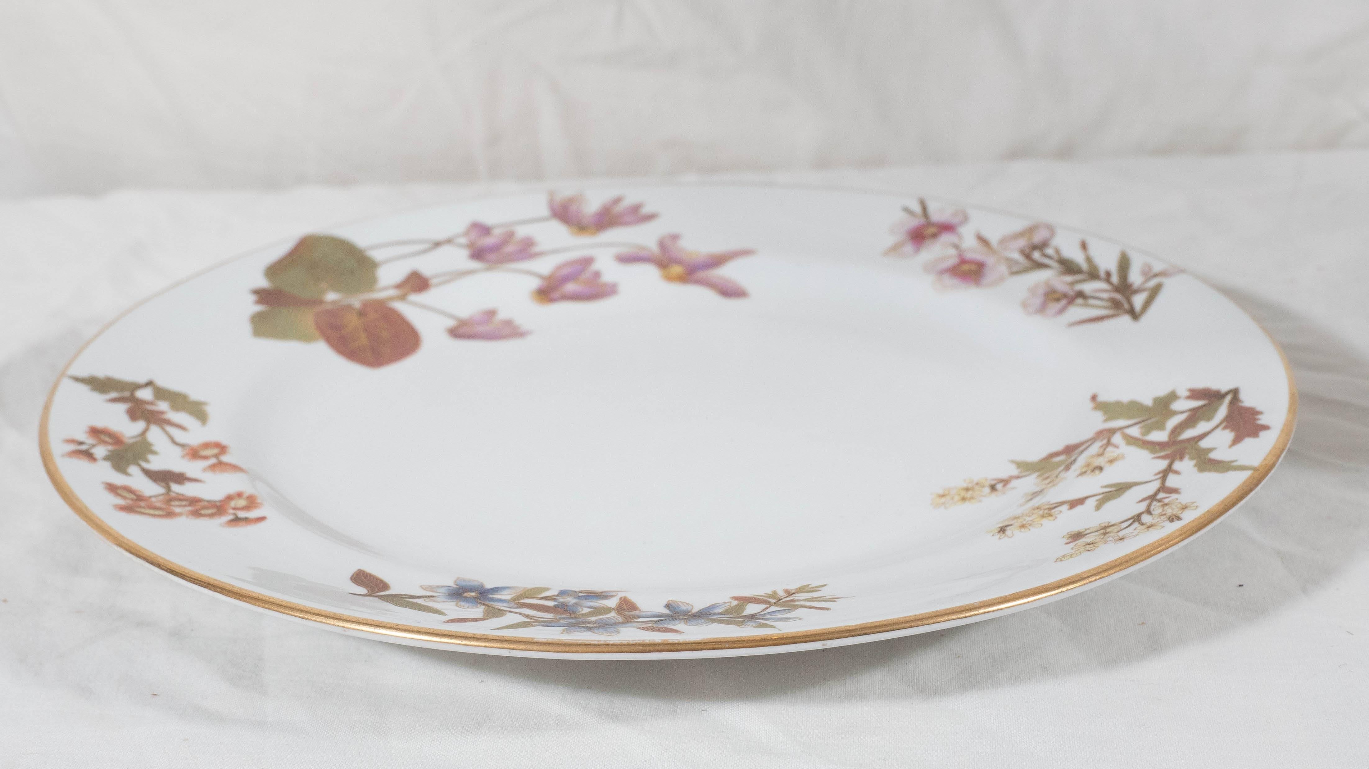 English Ten Antique Royal Worcester Porcelain Dishes Made in England in 1877