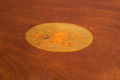 Victorian Mahogany and Marquetry Oval Tray Table