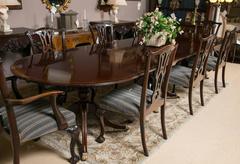 Finest Georgian Boule Inlaid Solid Rosewood Triple Pedestal Banquet Table