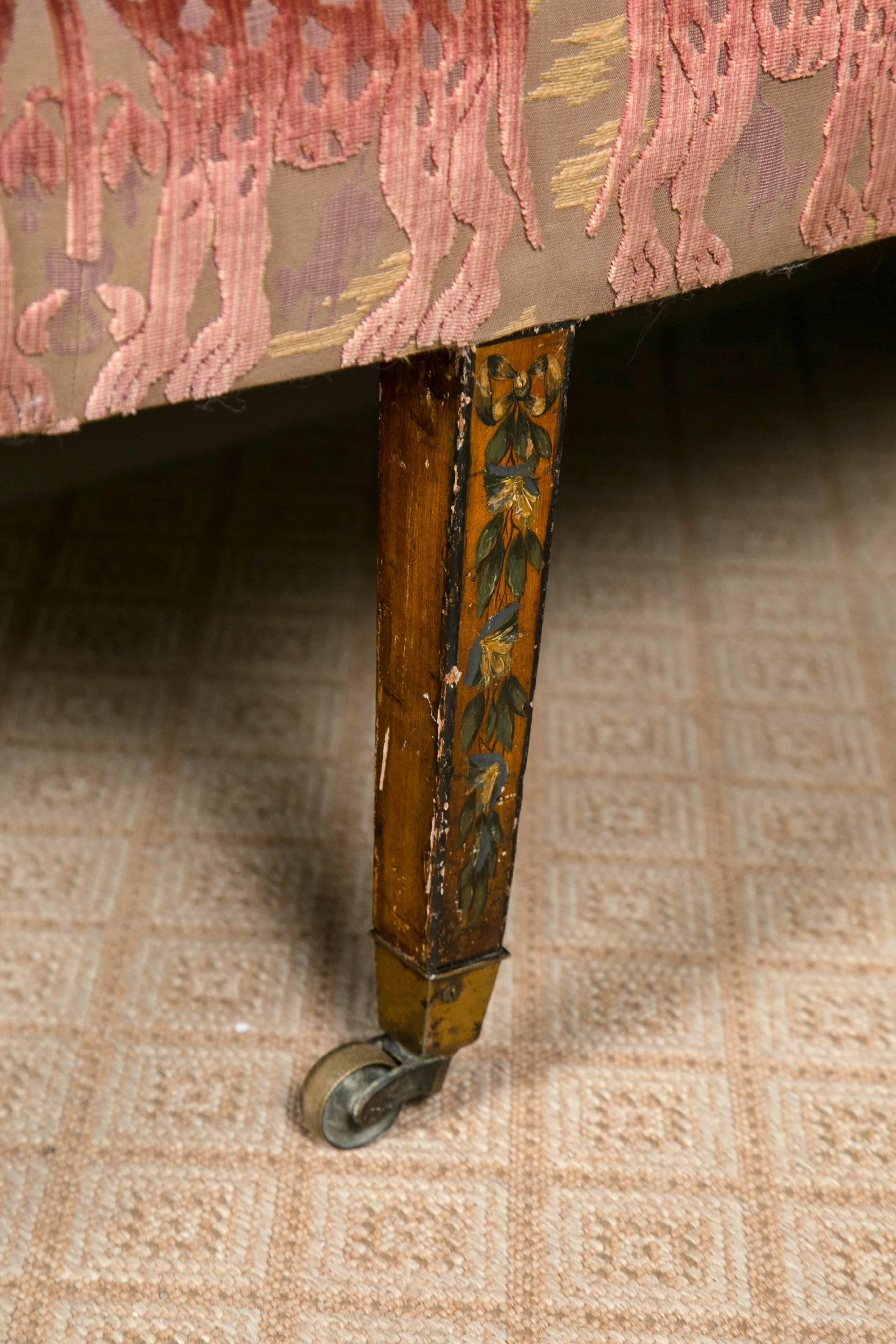 19th Century Adams Style Settee with Giraffe Upholstery 2