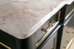Hollywood Regency Ebonized Commode with Bronze Mounts by Jansen