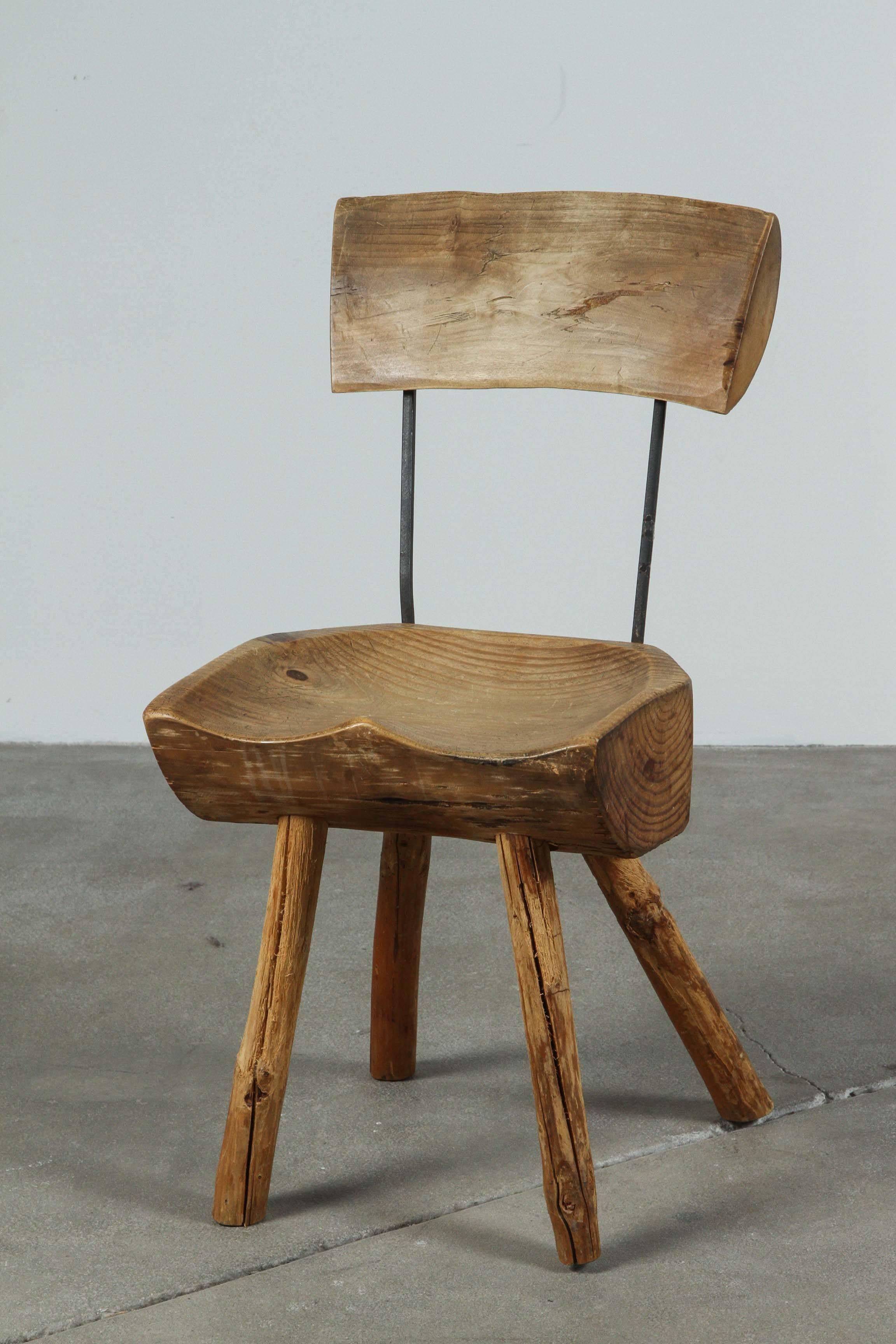 Rustic Log Chair In Distressed Condition In Los Angeles, CA