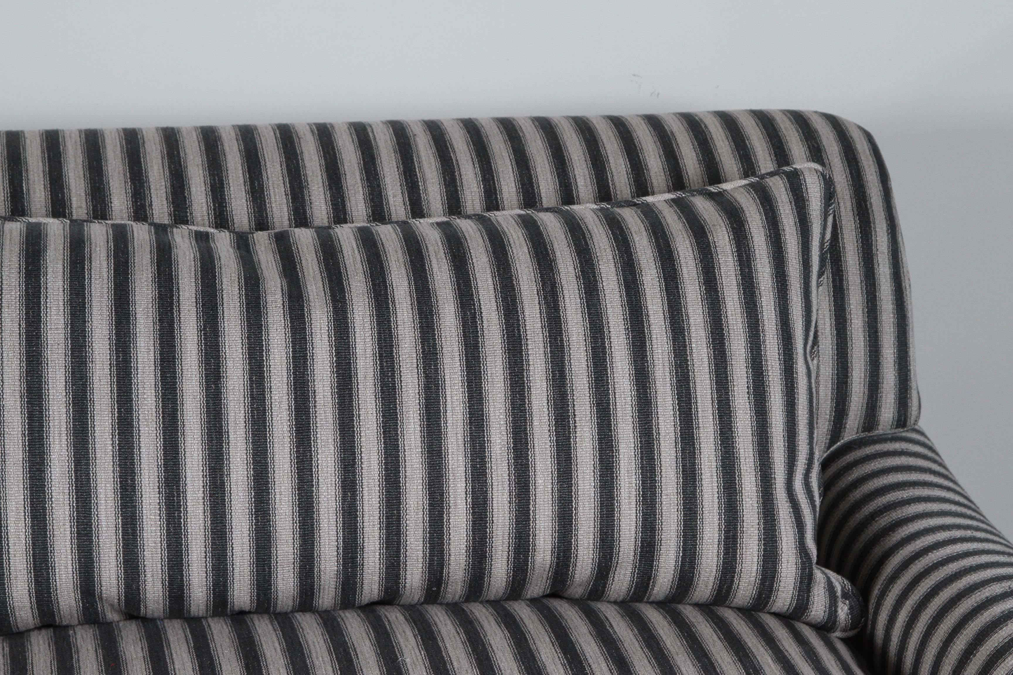 British Colonial Traditional Striped Sofa