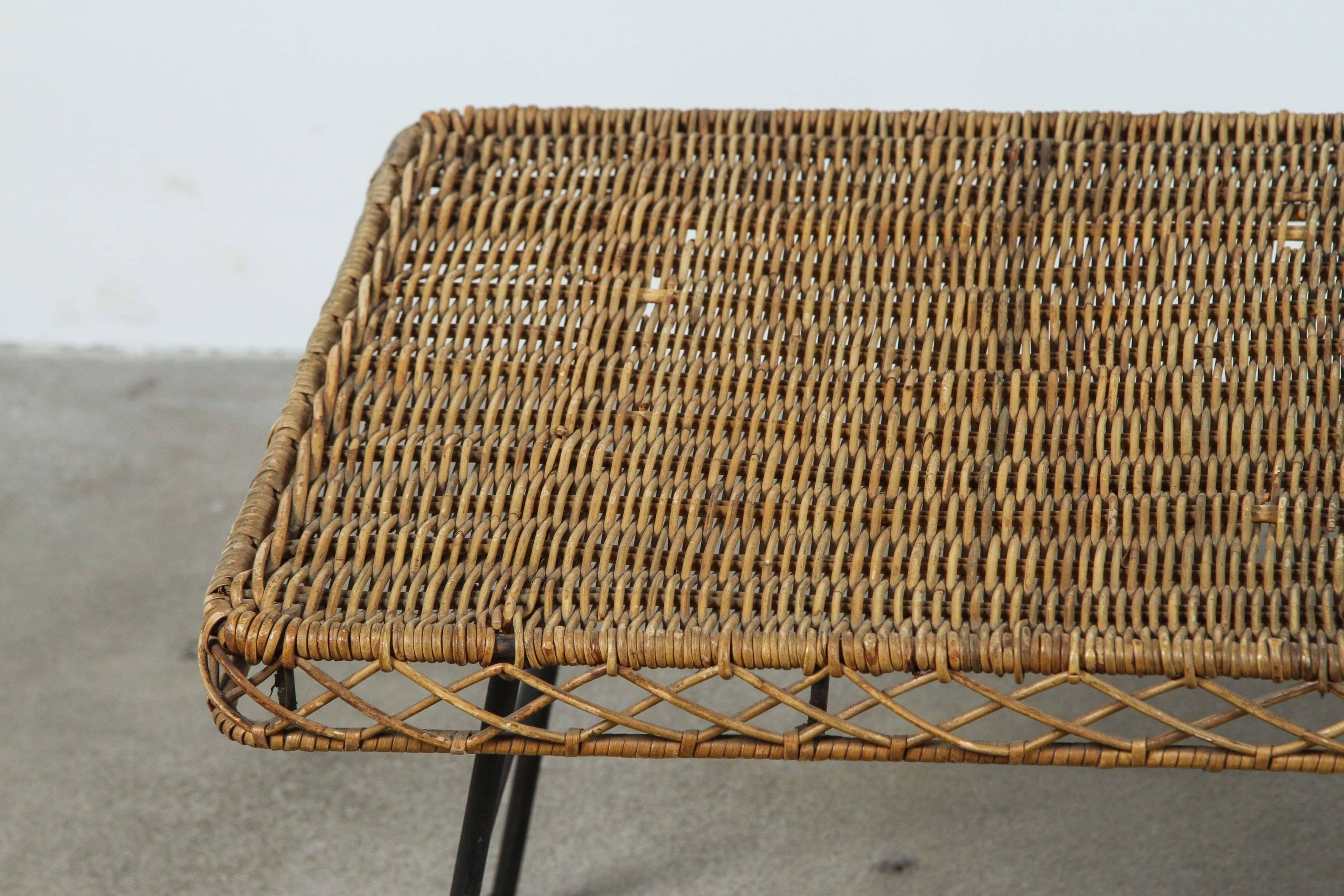 Low Rattan and Iron Table 1