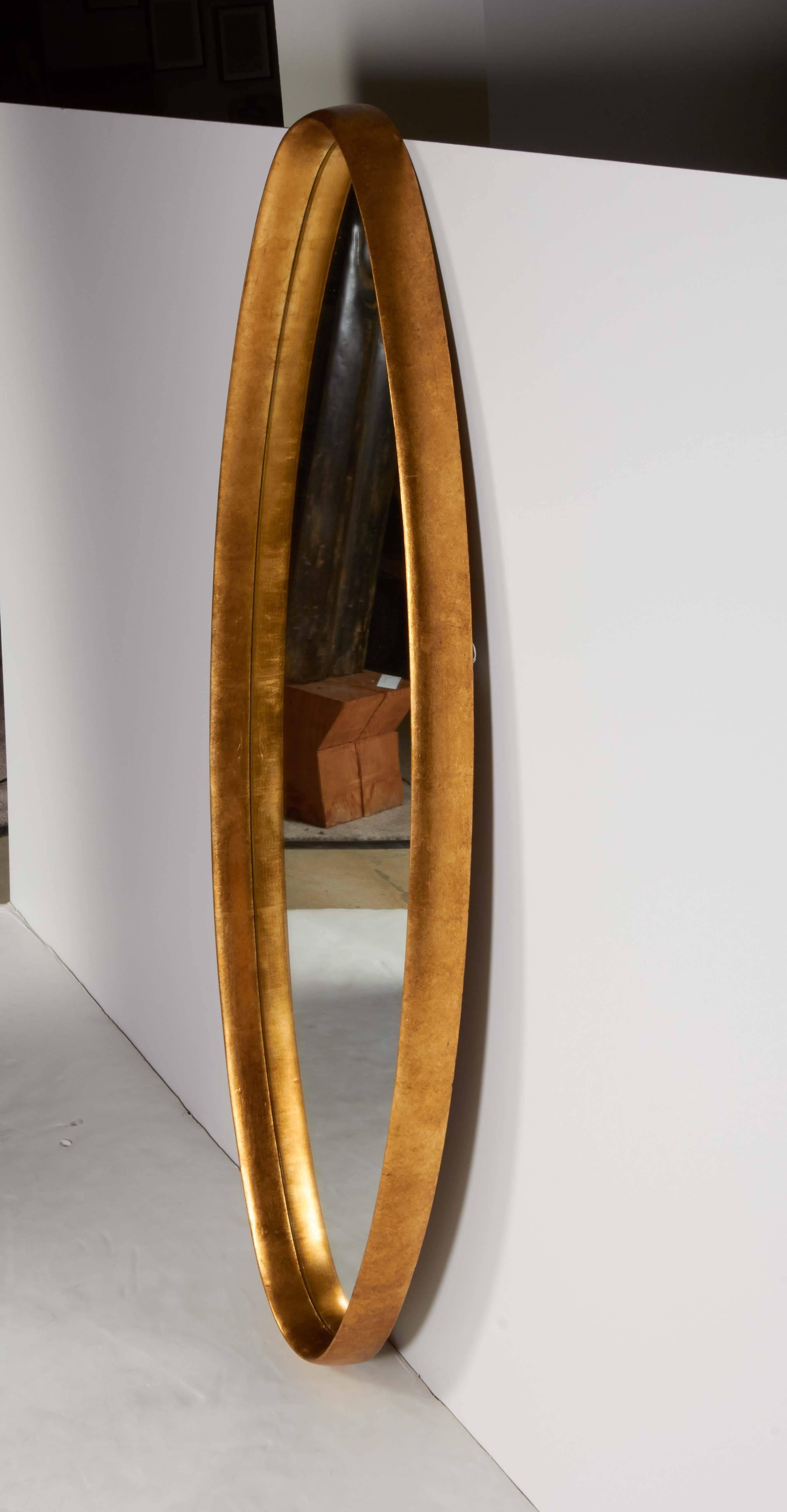 Mid-Century Modern Mirrors, Pair, Gold Leaf, C 1950