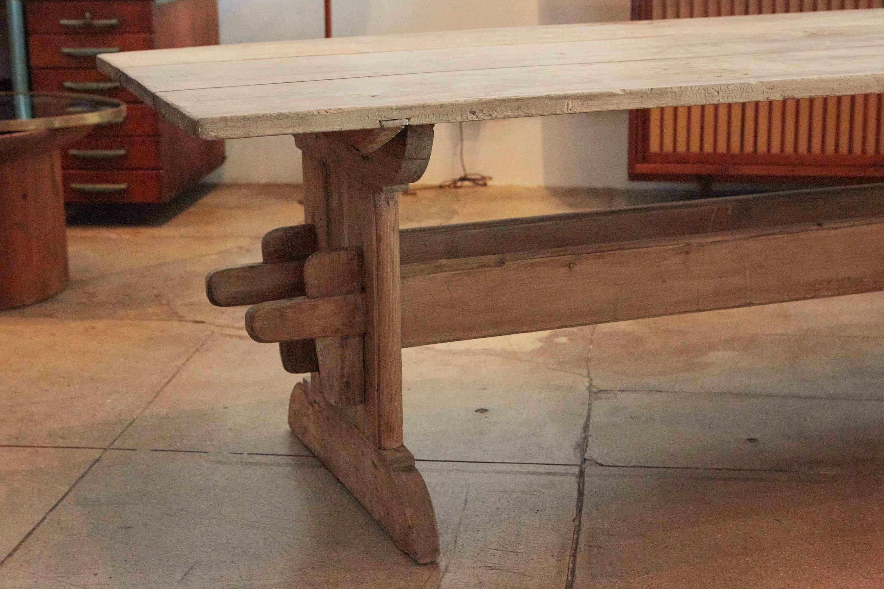 Swedish Massive Double-Stretcher Dining Table, Sweden, Late 18th Century For Sale