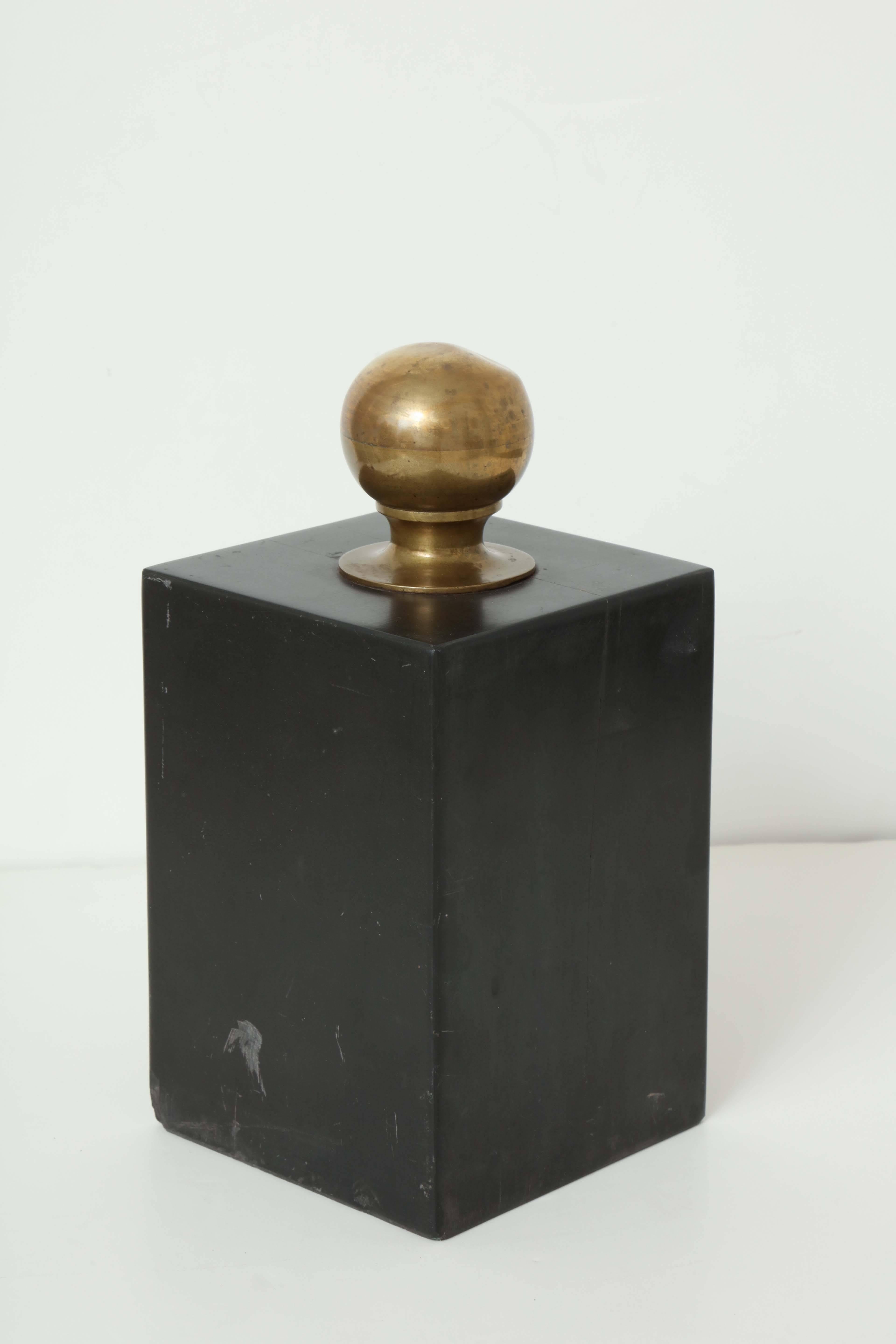 Brass Late 19th Century English Slate Doorstop