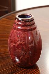 Frédéric Kiefer Vase rouge en grès Art déco français