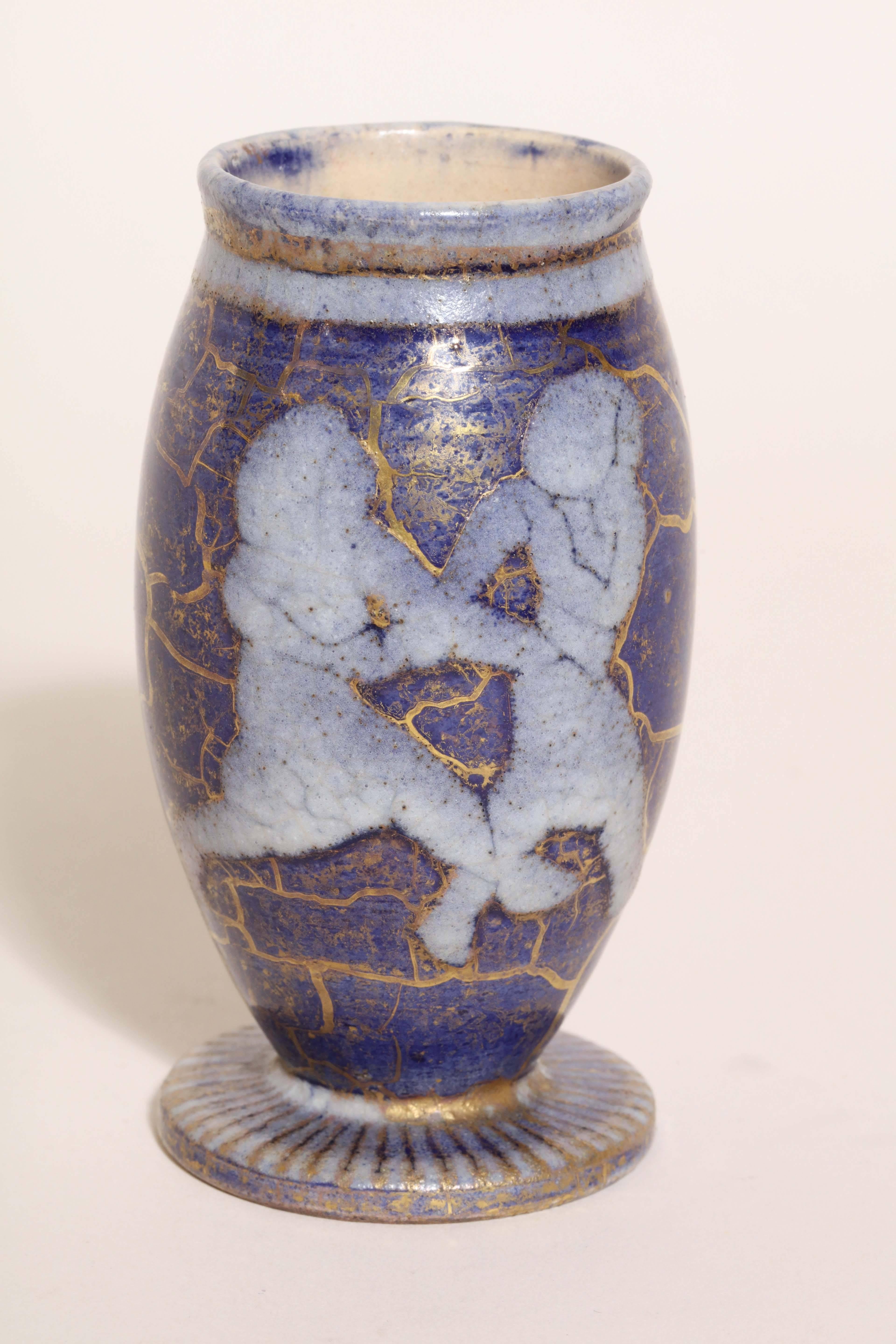 Jean Mayodon French Art Deco Small Stoneware Vase For Sale 1