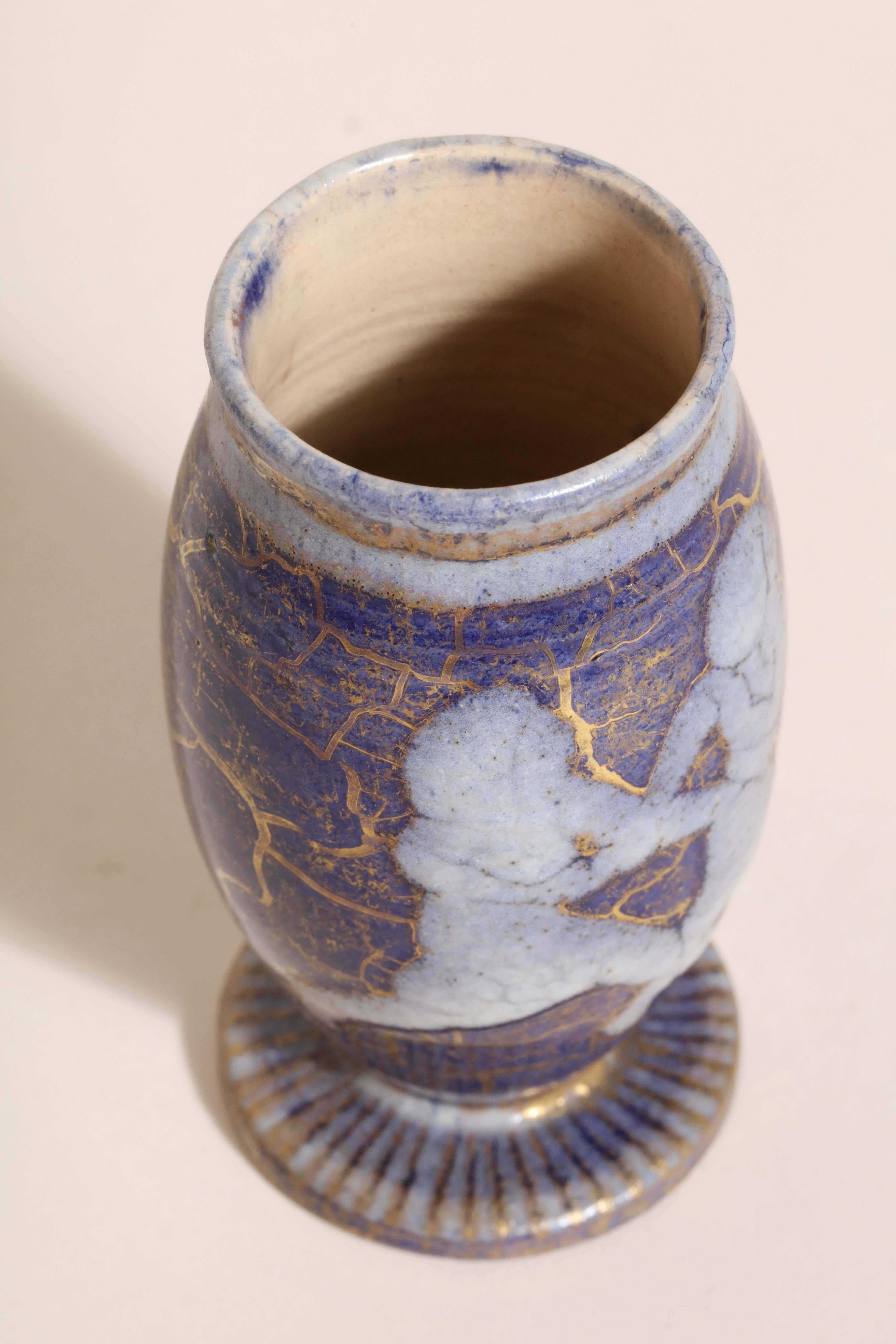 Jean Mayodon French Art Deco Small Stoneware Vase For Sale 3