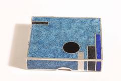 Jean Goulden French Art Deco Sterling Silver and Champleve Enamel Box