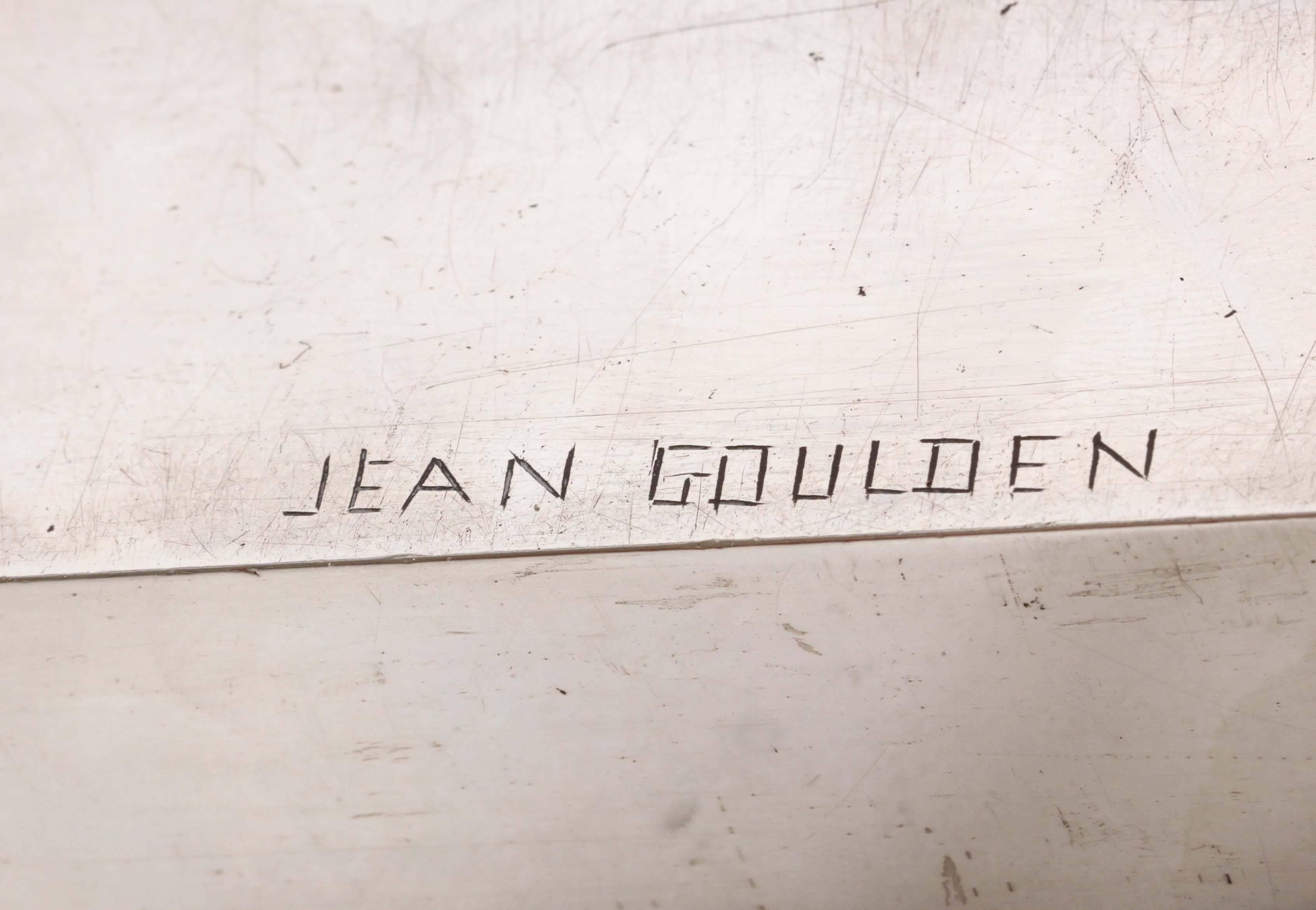 Jean Goulden French Art Deco Sterling Silver Champlevé Enamel Box (20. Jahrhundert) im Angebot