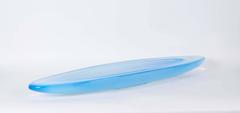 George Bucquet Blue Opaline Glass Oval Bowl
