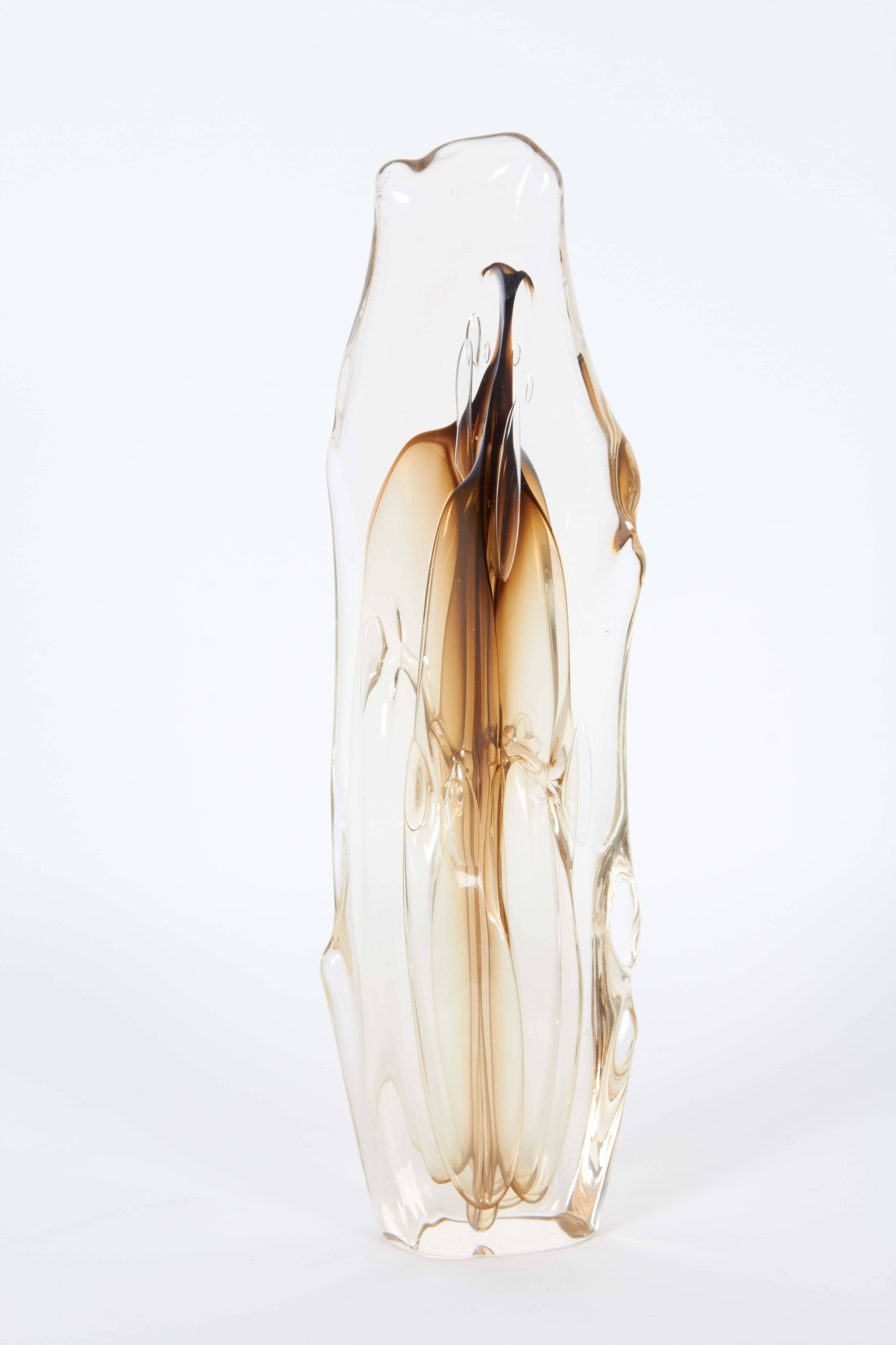 American Paul Manners Art Glass Abstract Sculpture