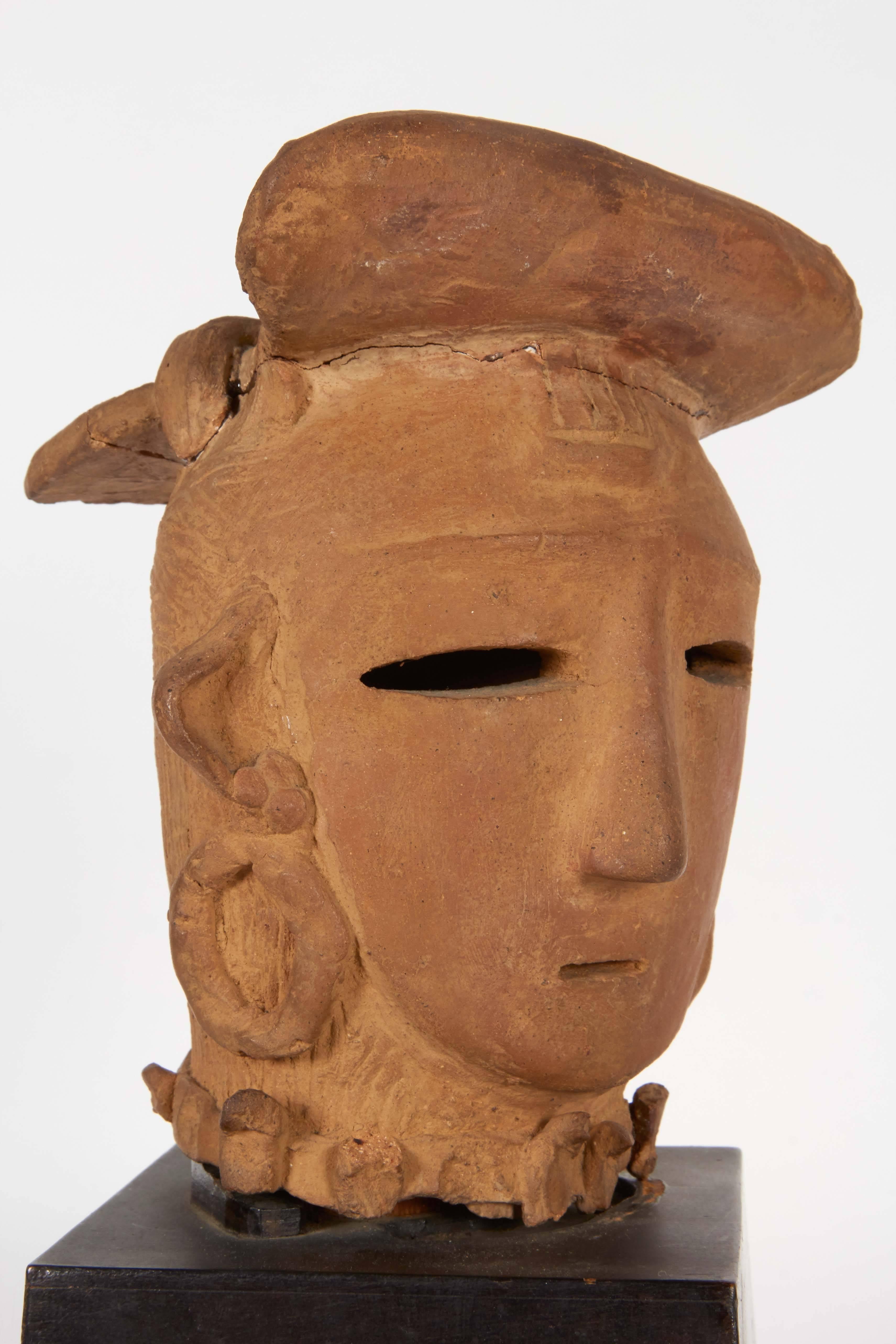 18th Century and Earlier Japanese Head of Female Haniwa For Sale