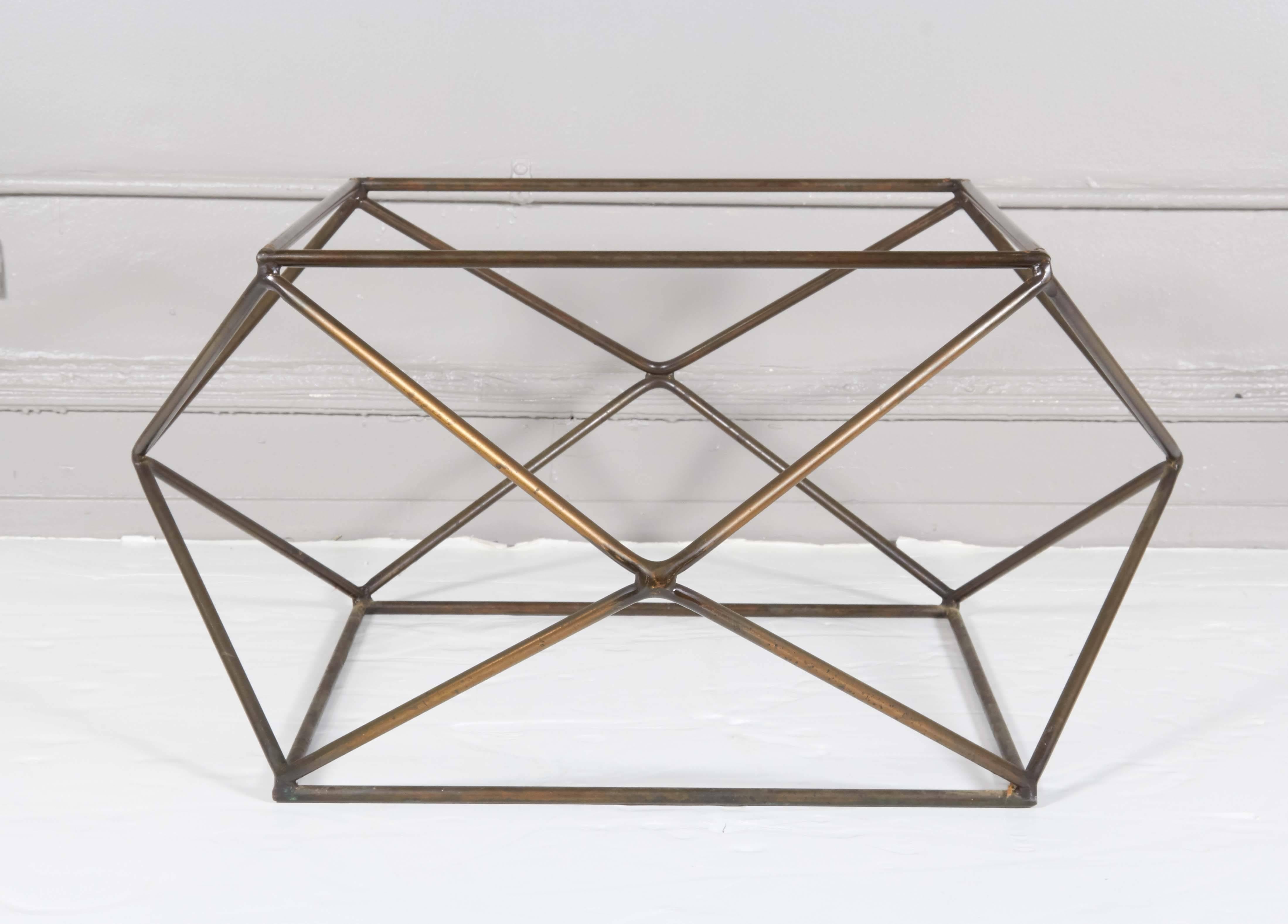 Late 20th Century Milo Baughman Geometric Coffee Table with Bronze Finish