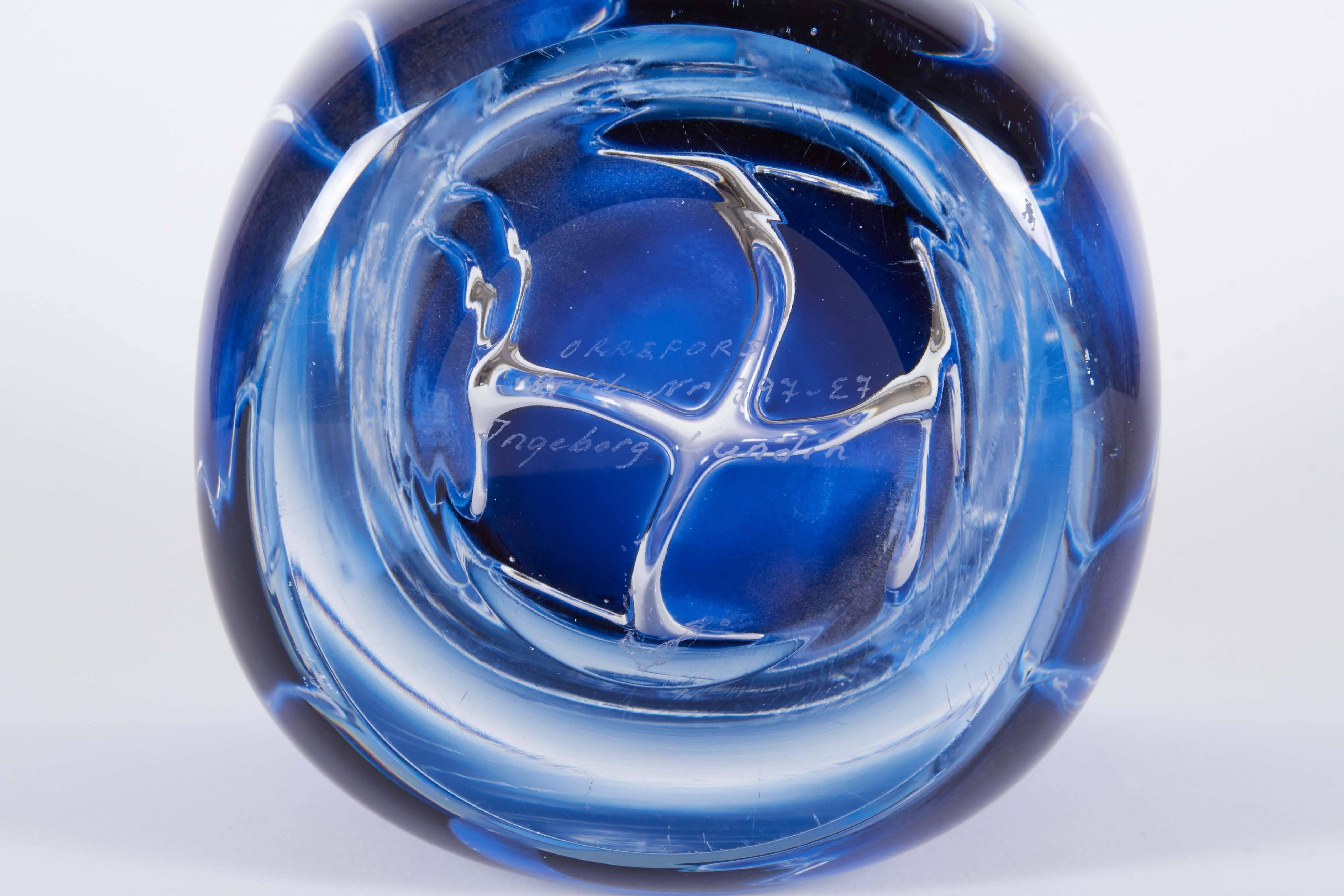 Blown Glass Ingeborg Lundin 'Ariel' Art Glass Vase for Orrefors