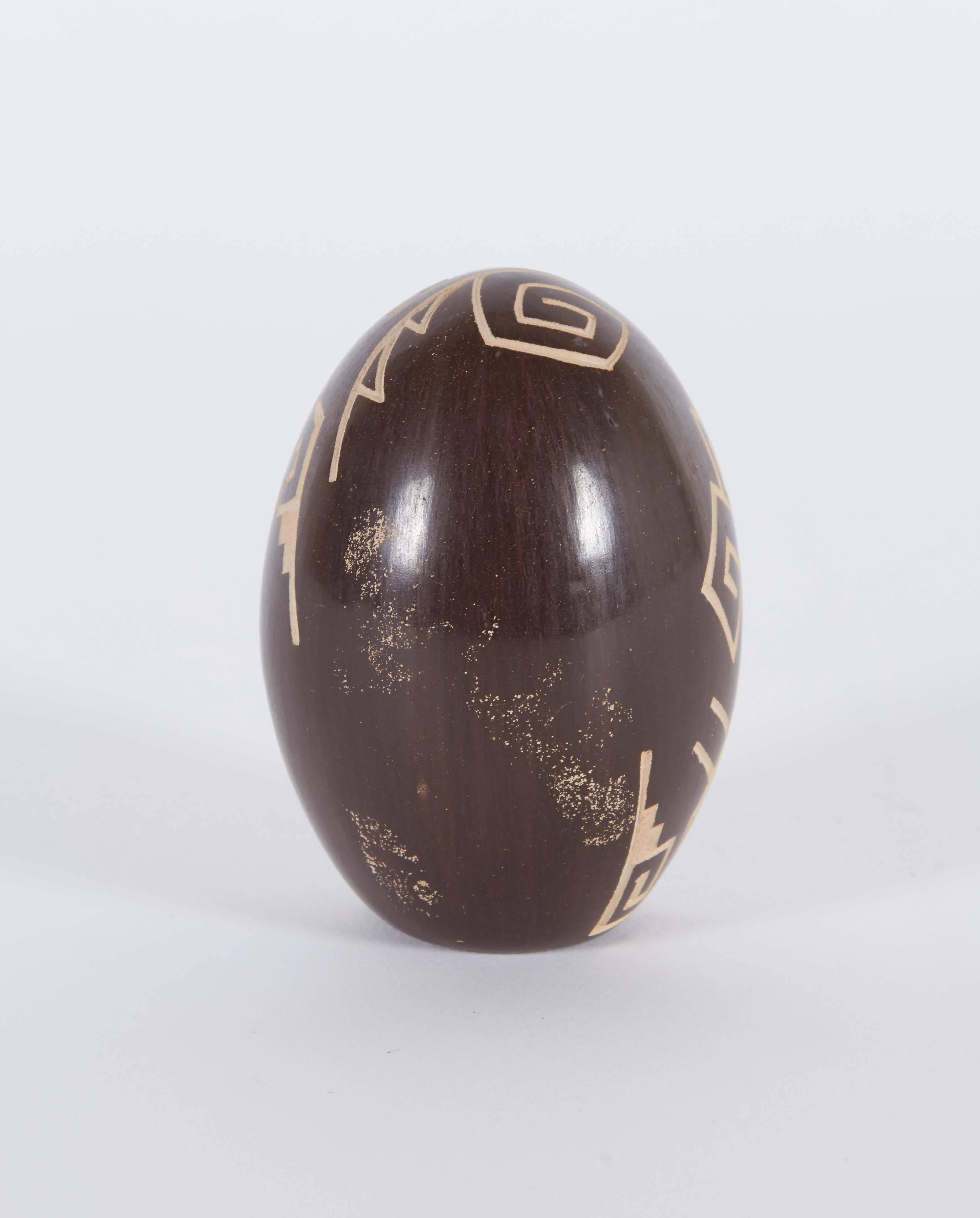 Carved Carla Claw Nampeyo Brown Seed Pot, Signed For Sale