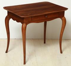 18th Century Blond Walnut Side Table with Cabriole Legs, France