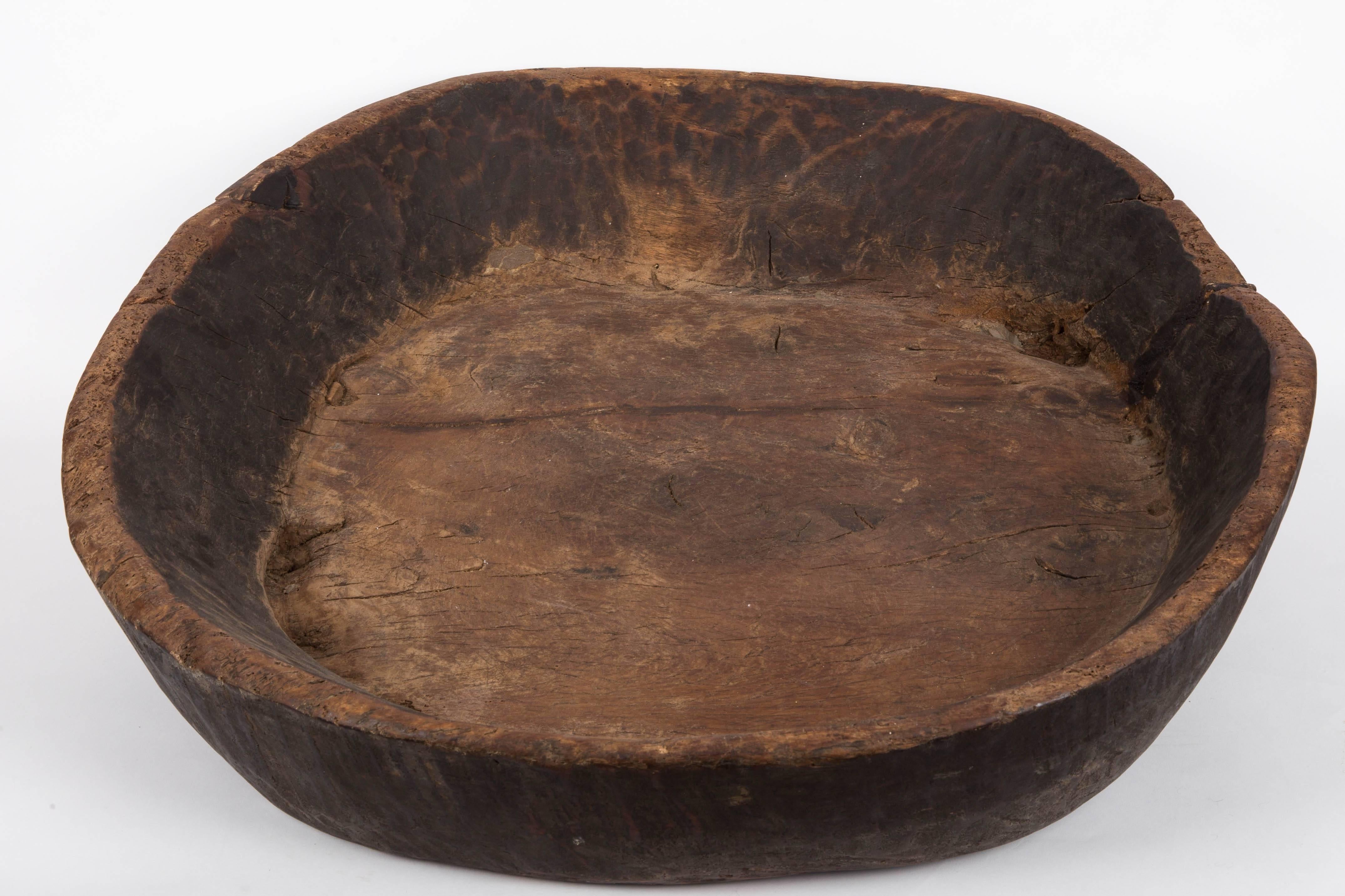 Large Primitive wooden bowl.