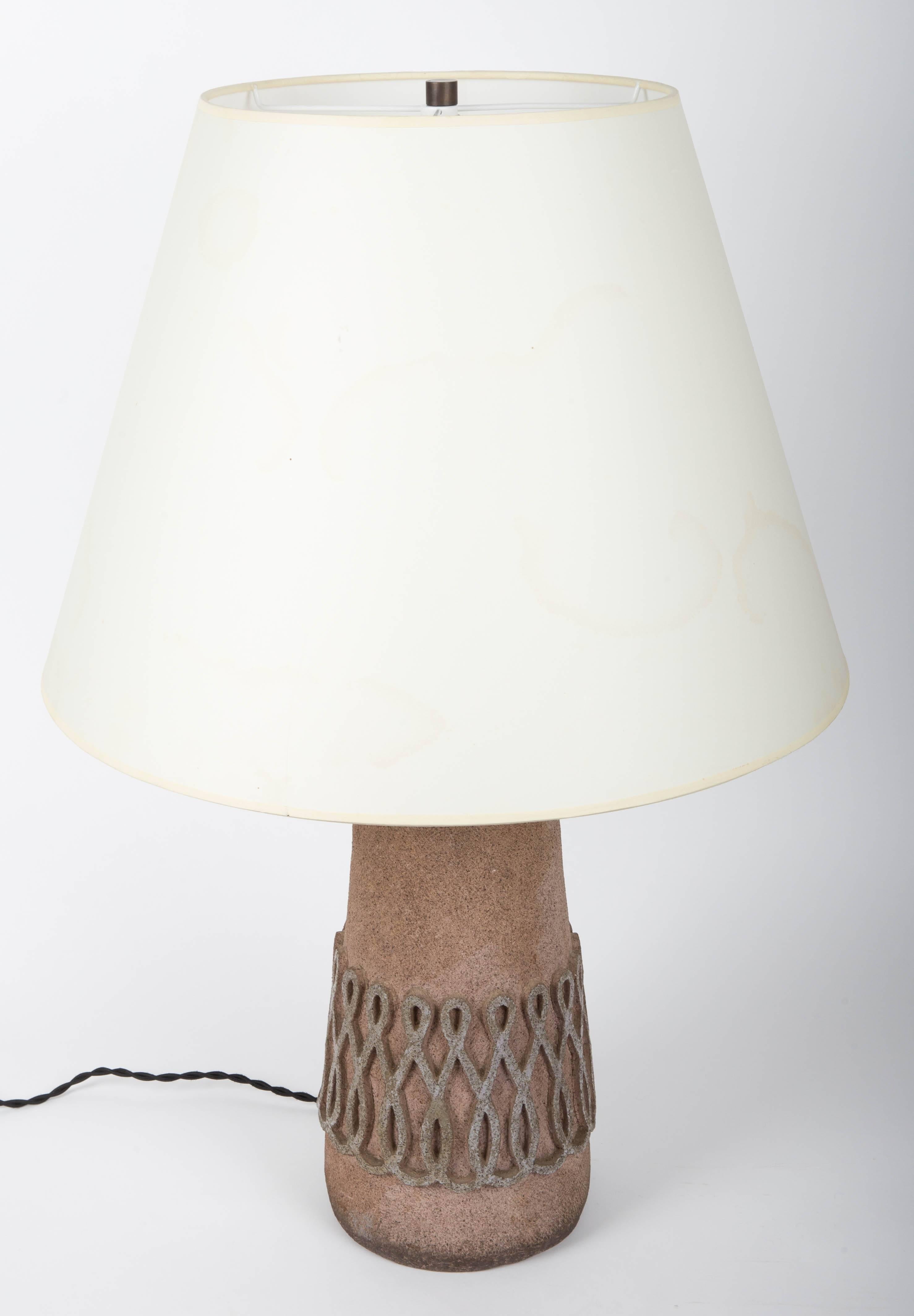 Textured Stone Table Lamp with Intricate Design, France, 20th Century  In Excellent Condition In New York City, NY