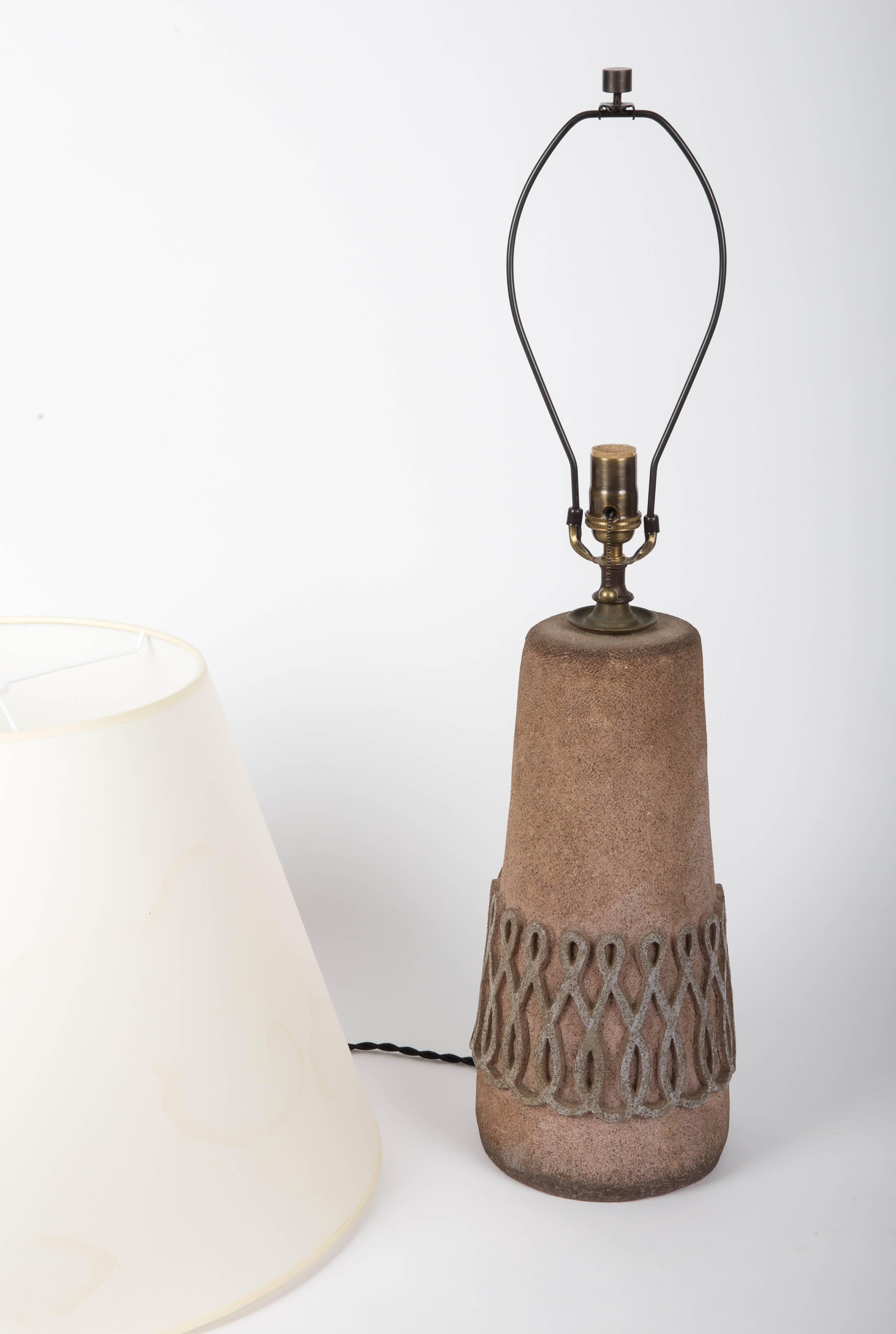 Textured Stone Table Lamp with Intricate Design, France, 20th Century  1
