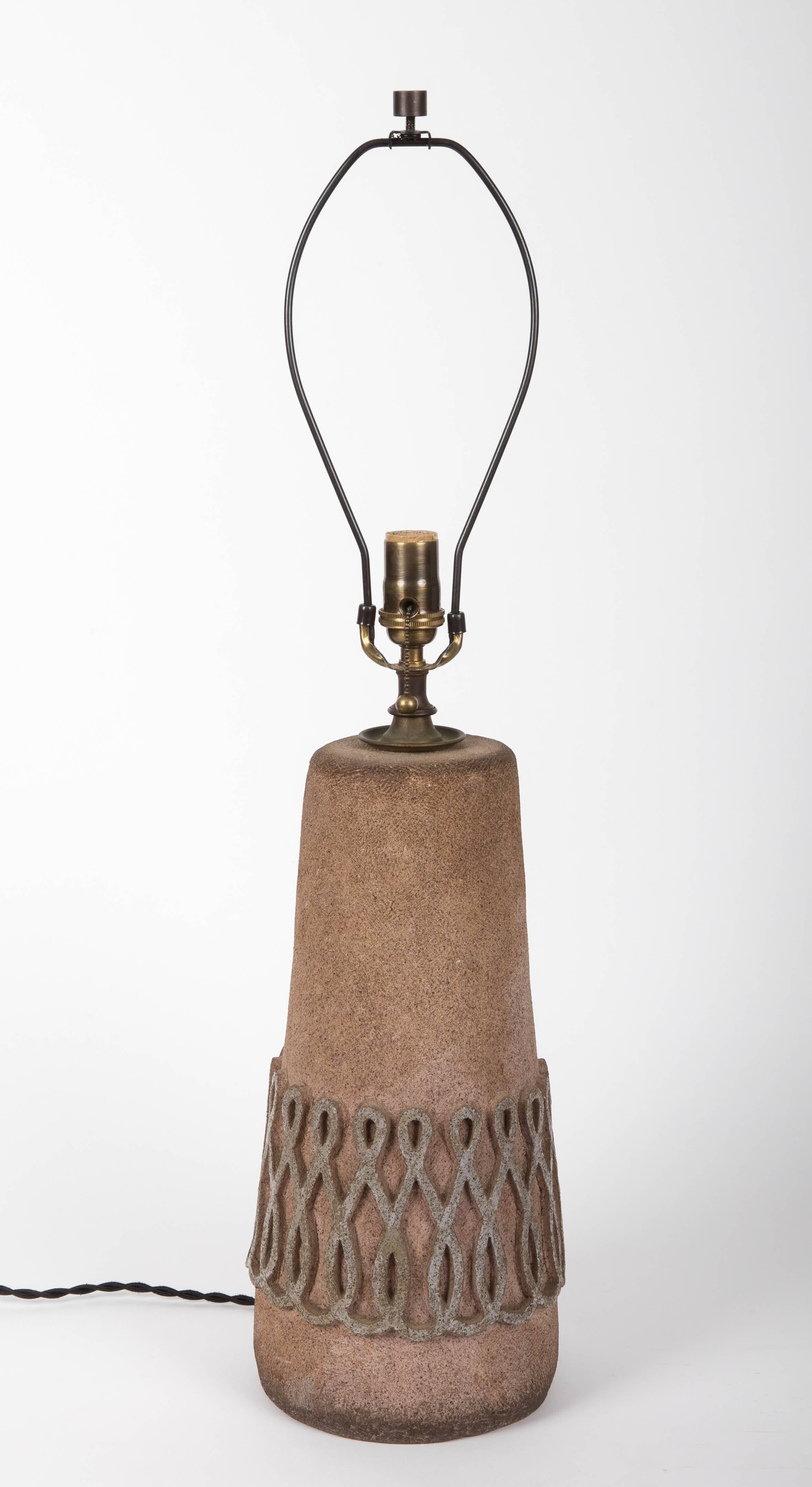Textured Stone Table Lamp with Intricate Design, France, 20th Century  2