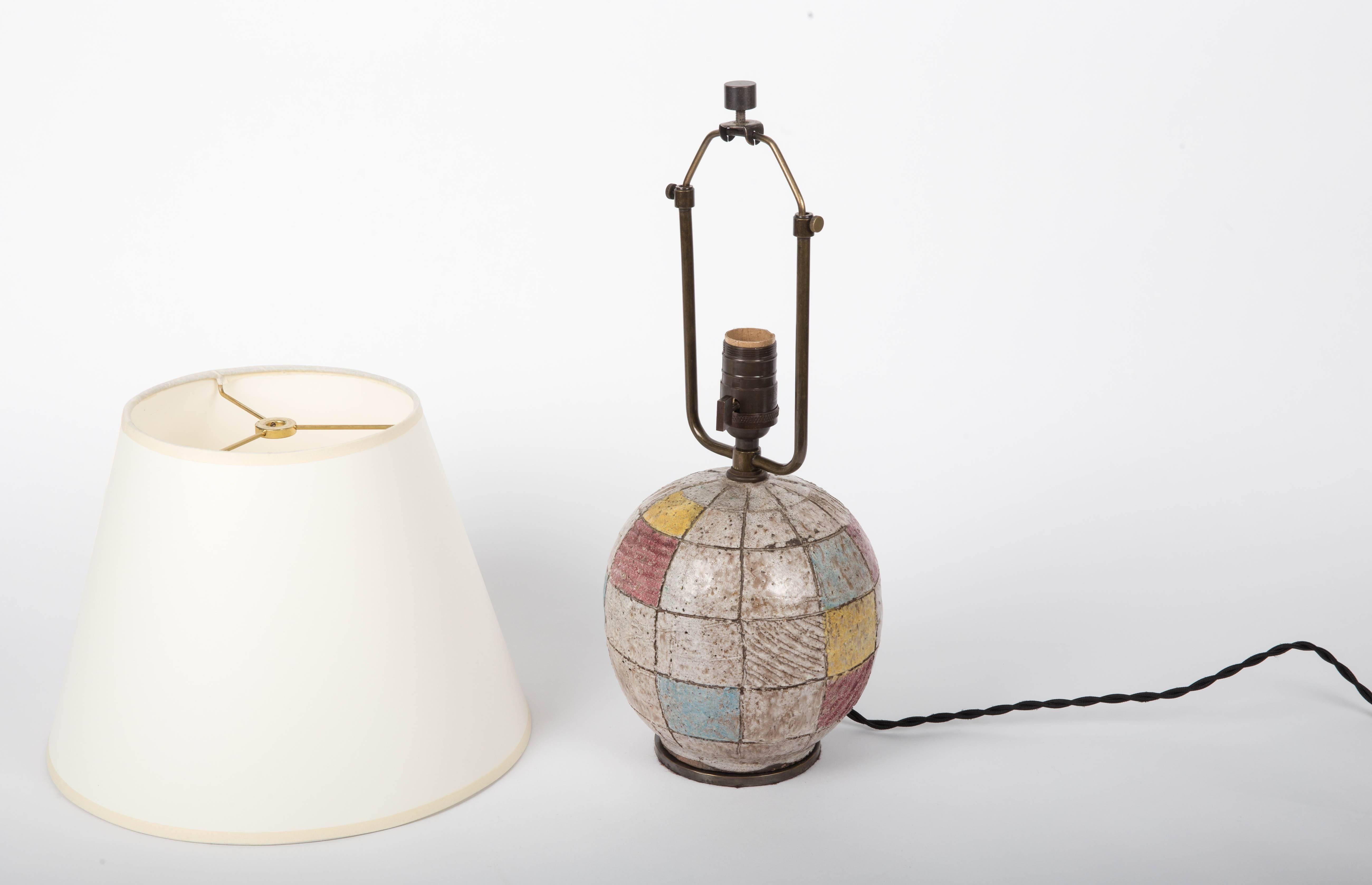 Small Color Block Ceramic Lamp in the Syle of Bitossi 1