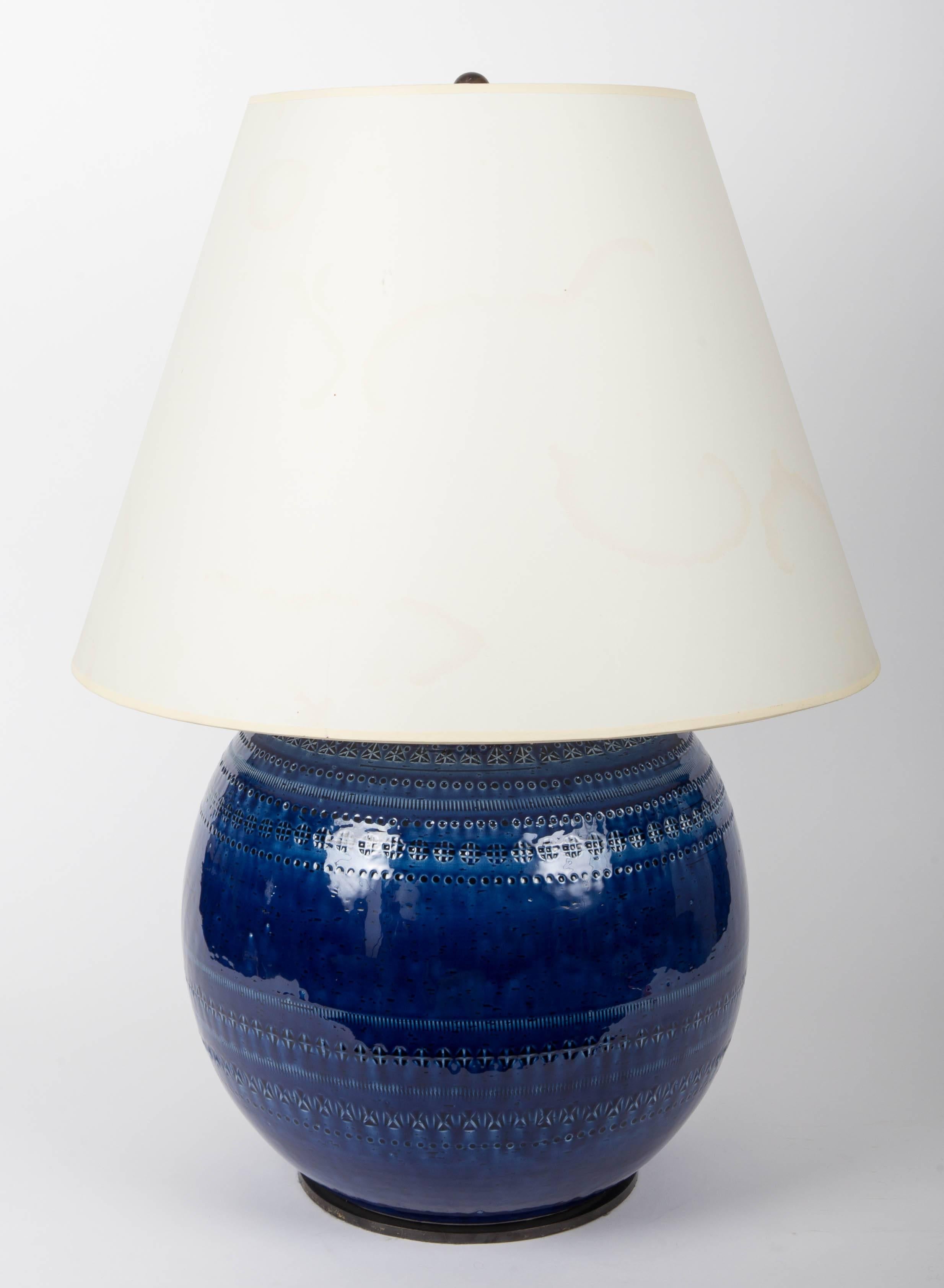 Mid-20th Century Blue Ceramic Table Lamp by Bitossi