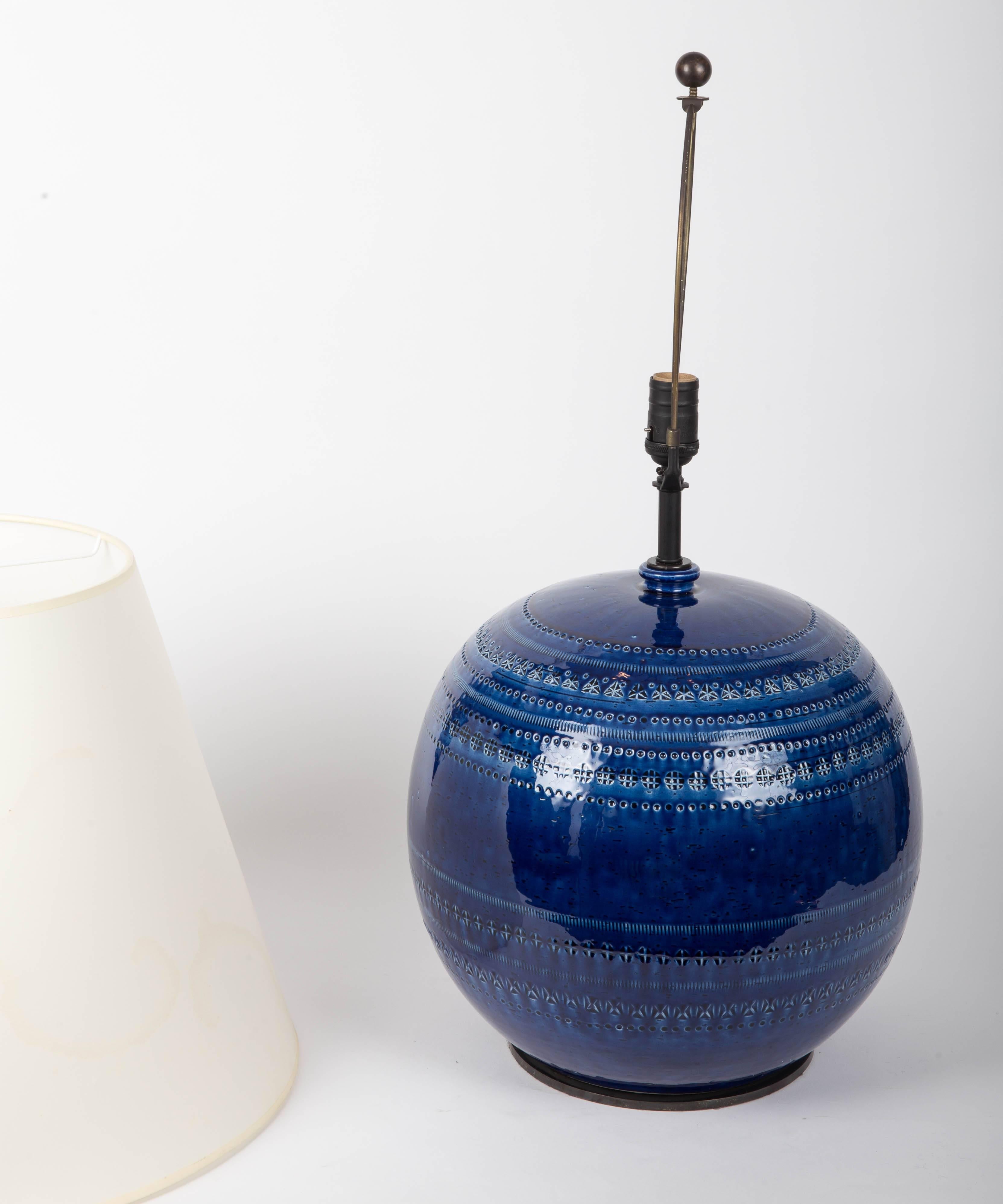 Blue Ceramic Table Lamp by Bitossi 1