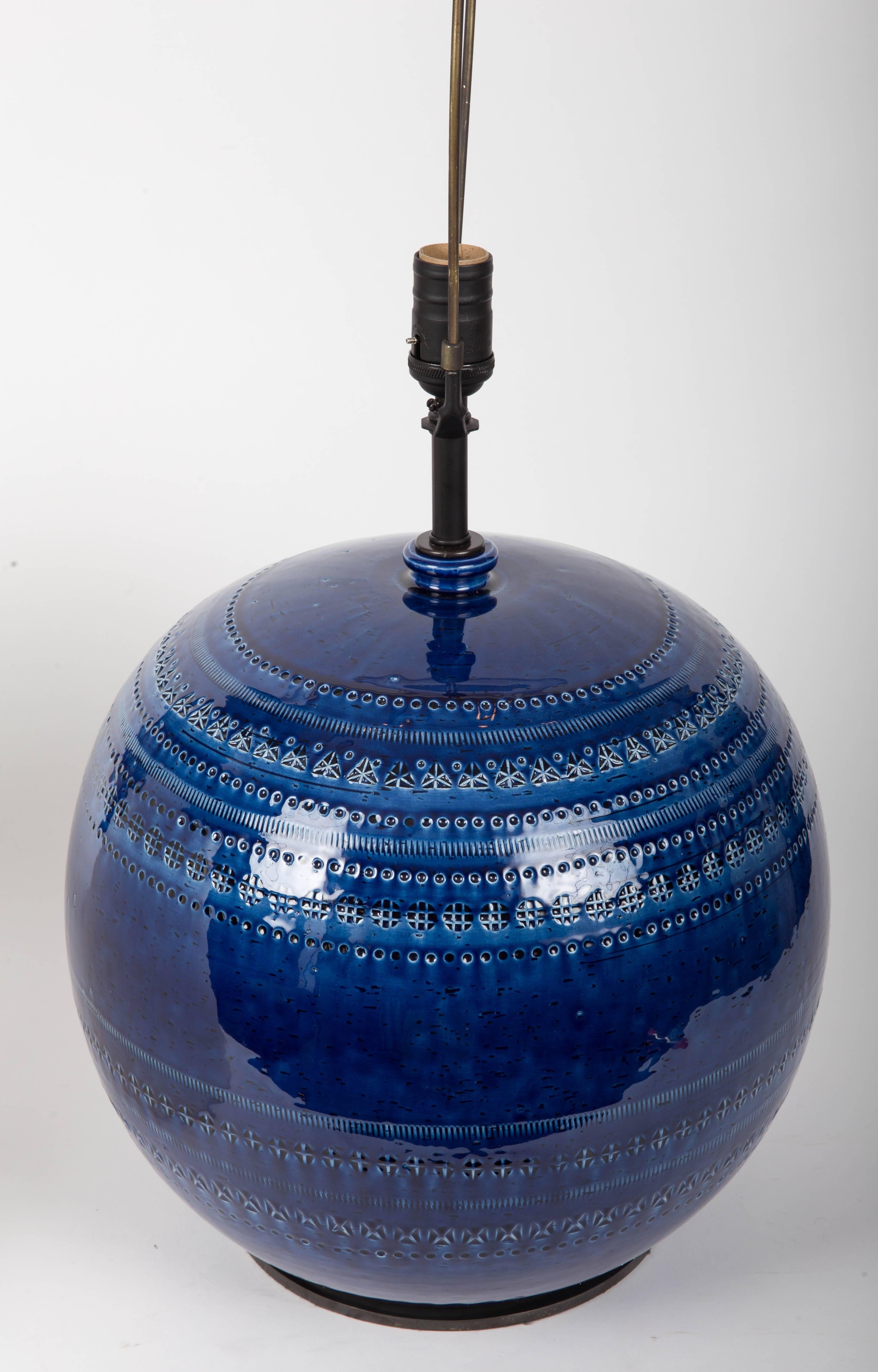 Blue Ceramic Table Lamp by Bitossi 2