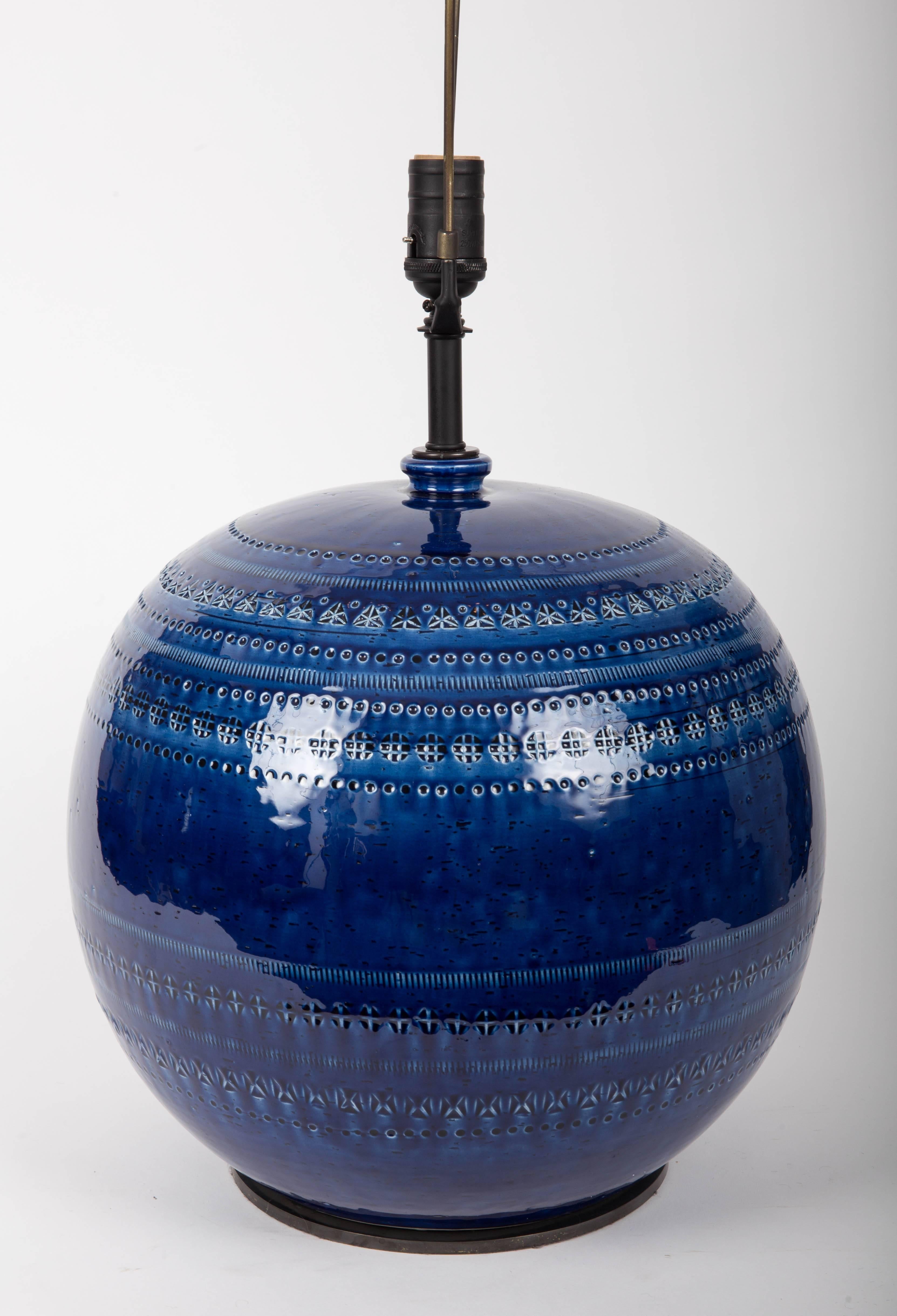 Blue Ceramic Table Lamp by Bitossi 3
