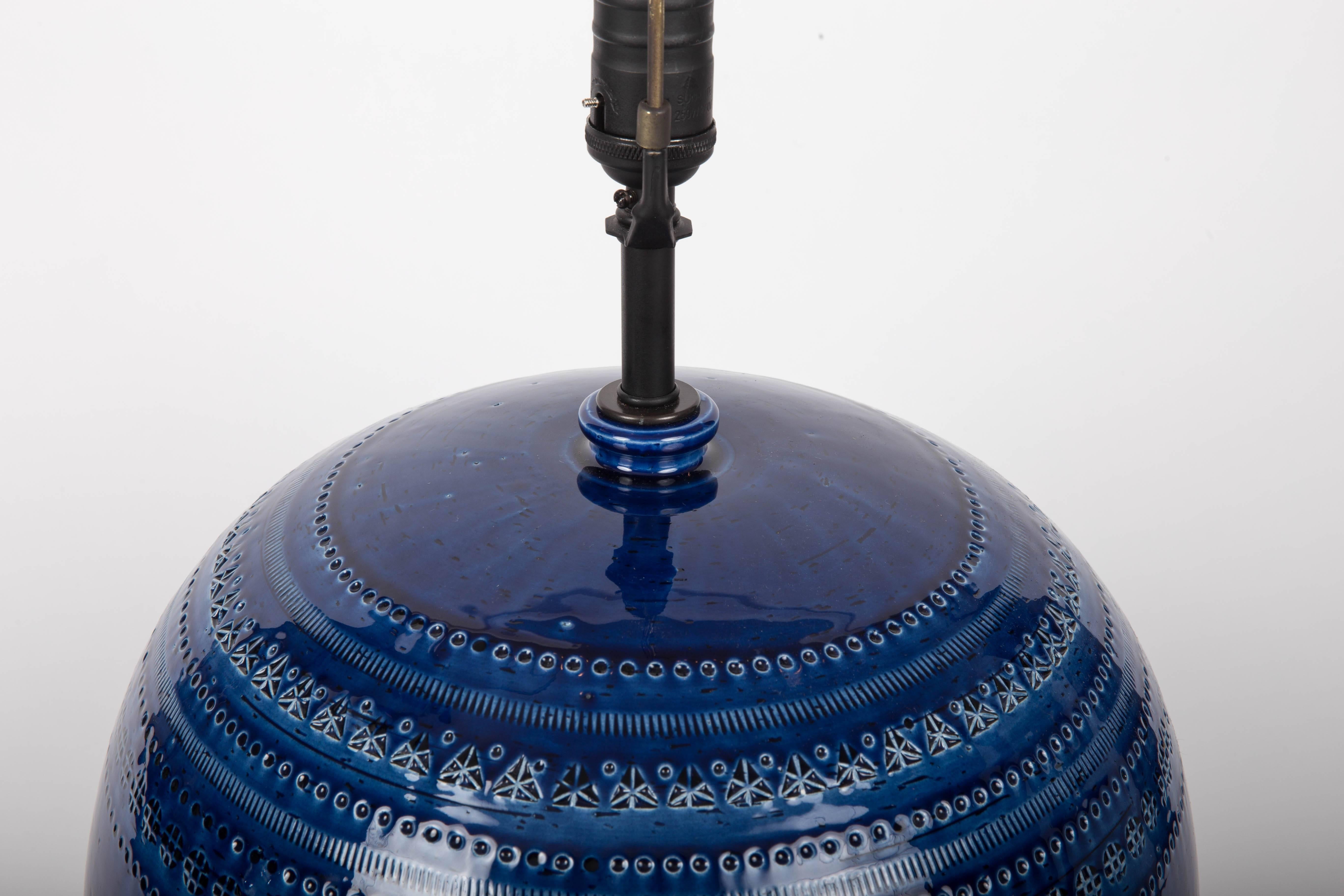 Blue Ceramic Table Lamp by Bitossi 4