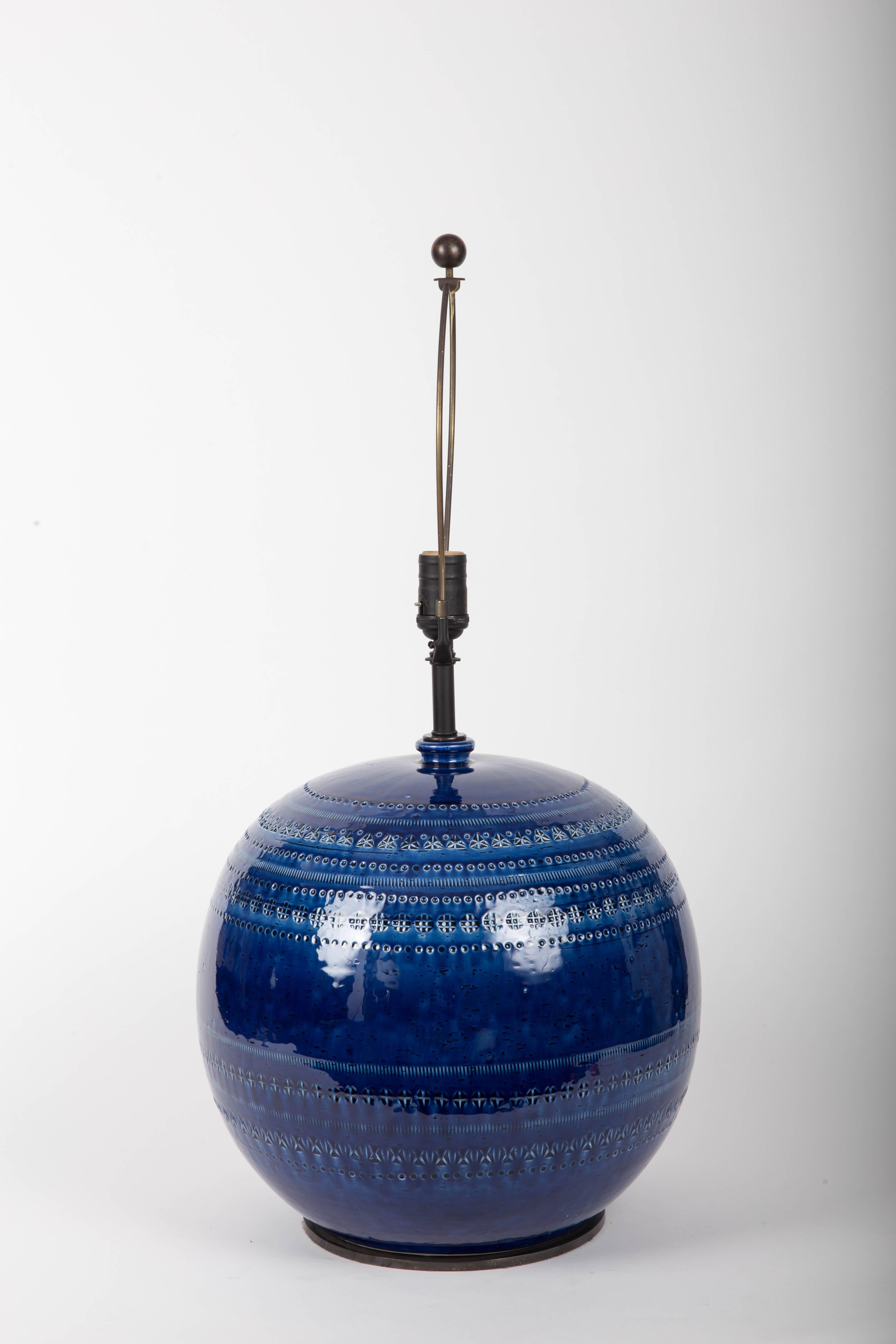 Blue Ceramic Table Lamp by Bitossi 5