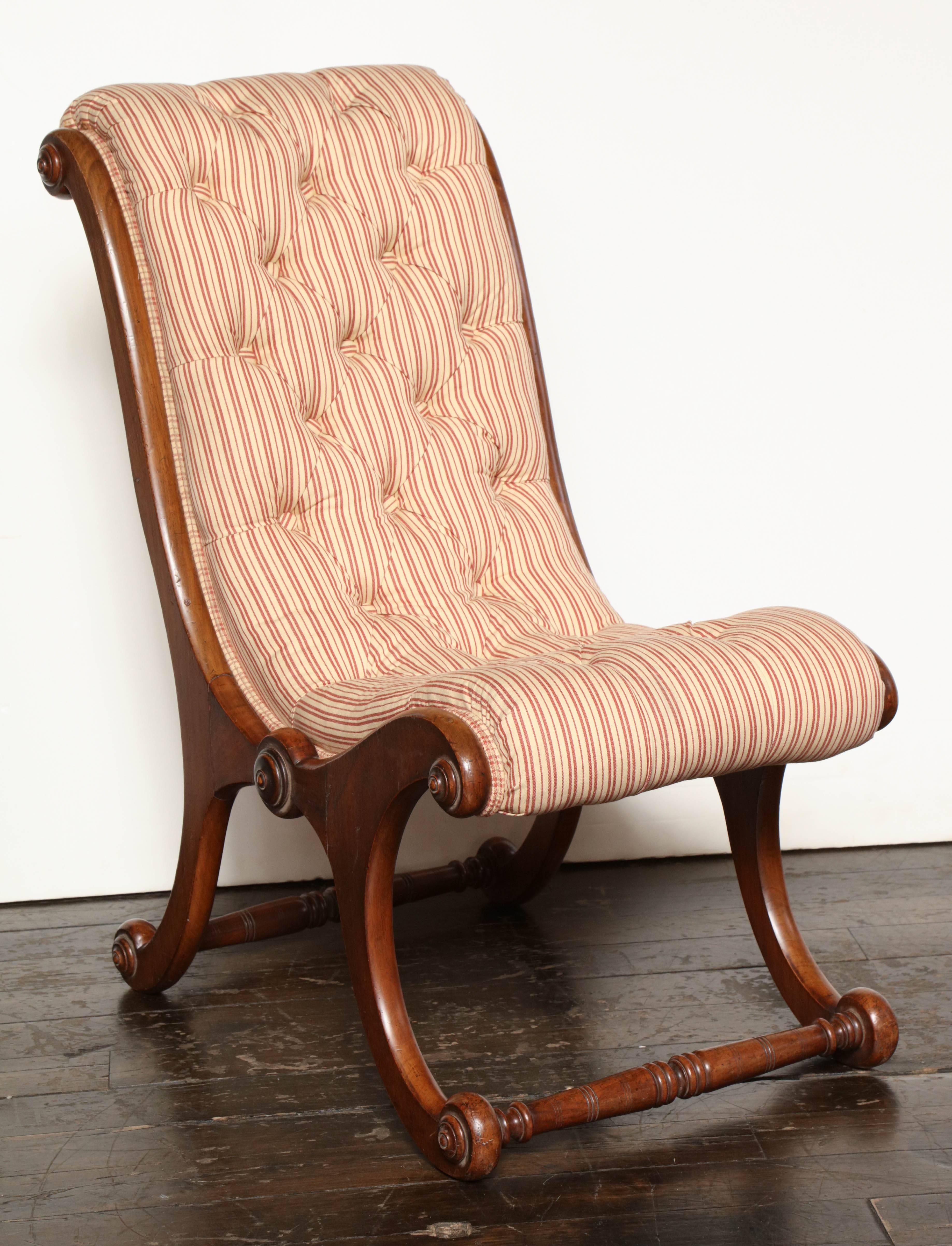 Mid-19th Century English, Mahogany Slipper Chair 4