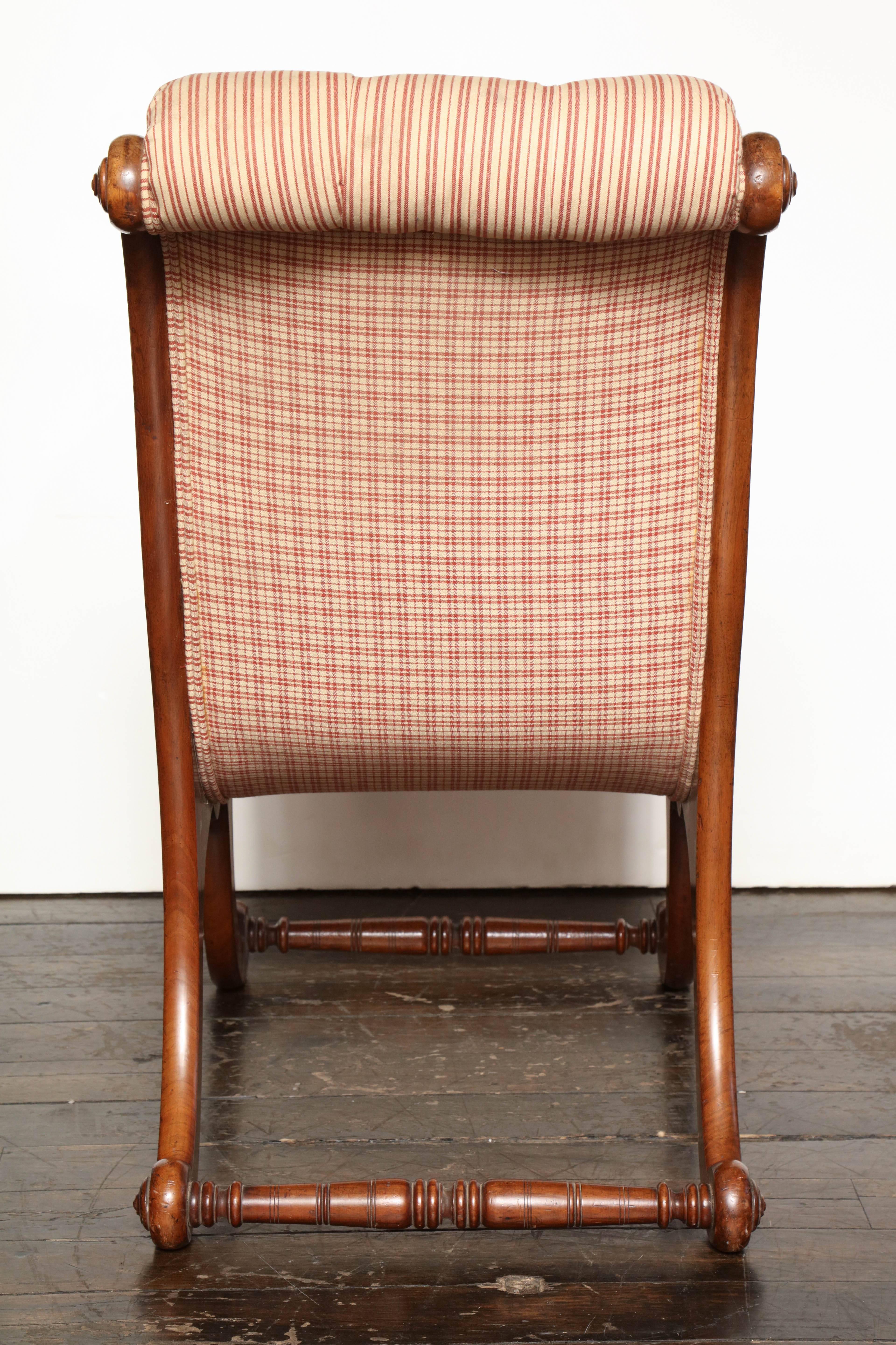 Mid-19th Century English, Mahogany Slipper Chair 6
