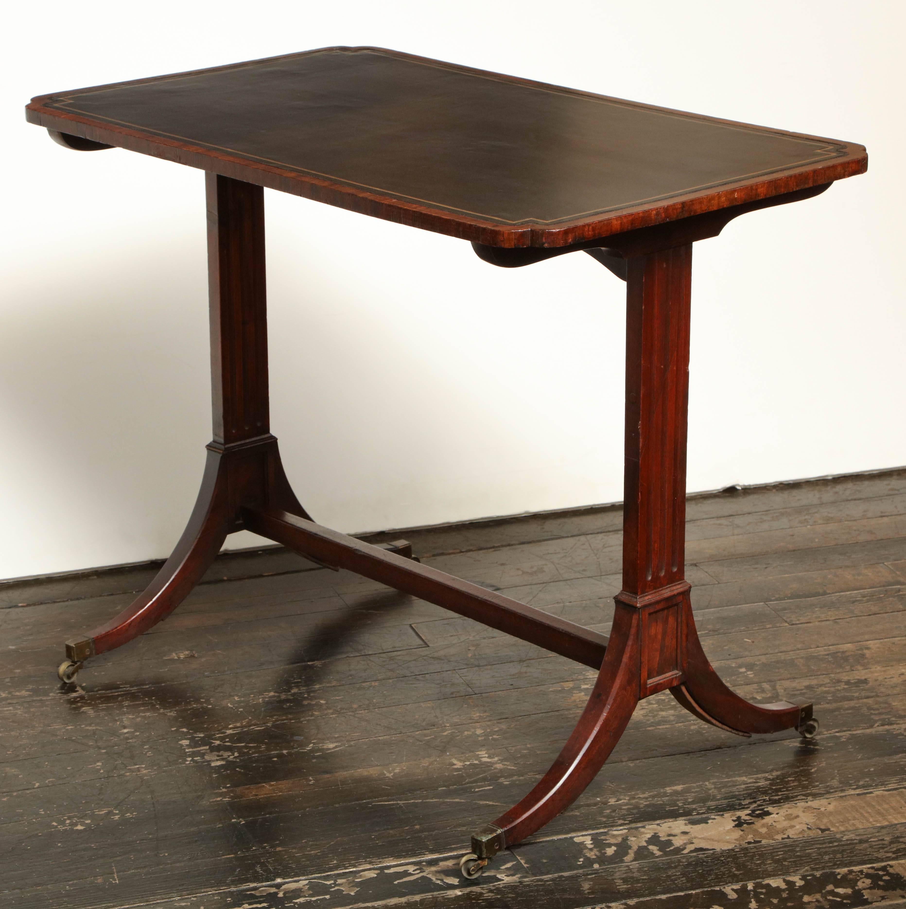 Early 19th Century English Regency Table with Leather Top 6