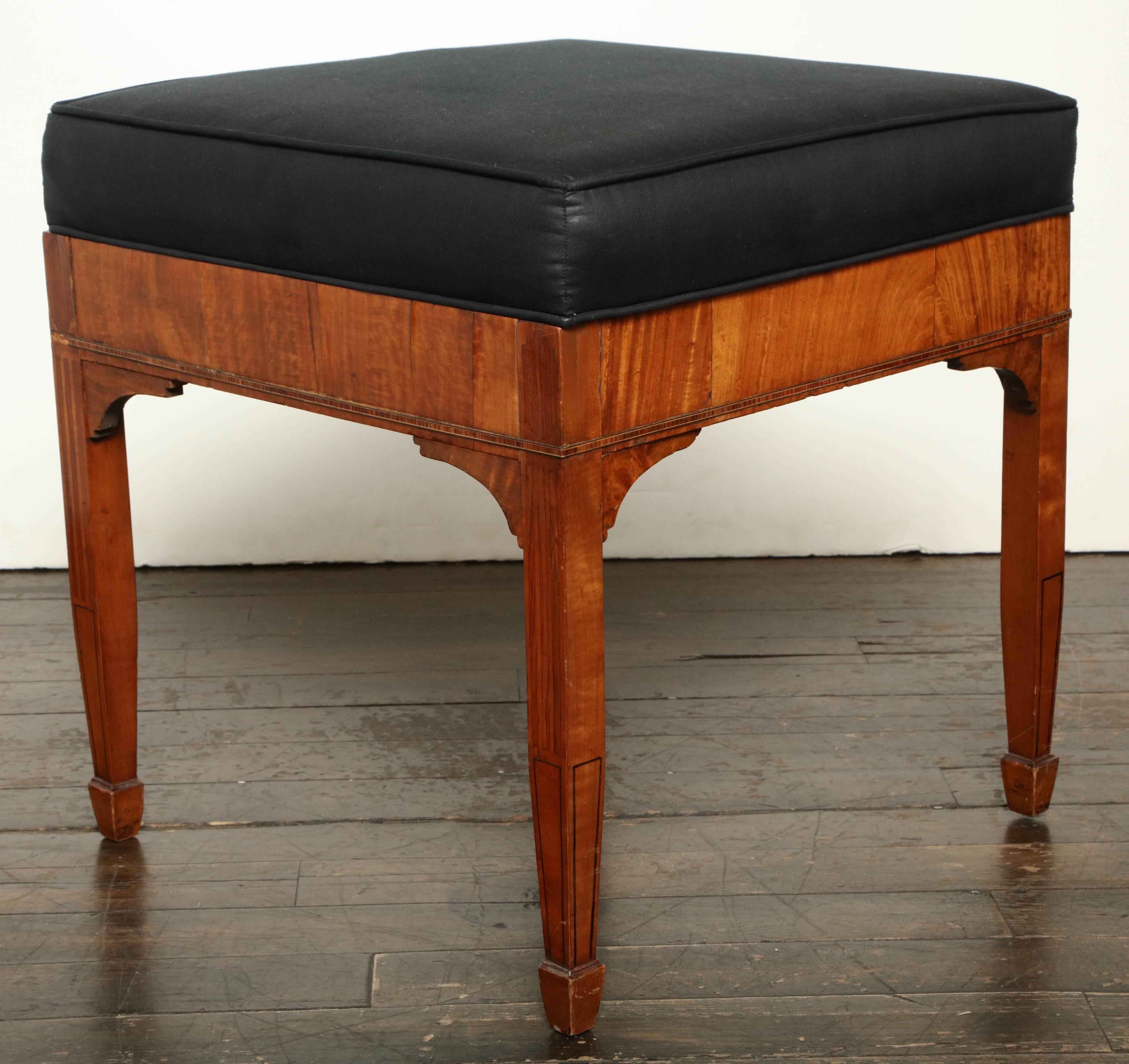 English, Edwardian Fruitwood Stool 1