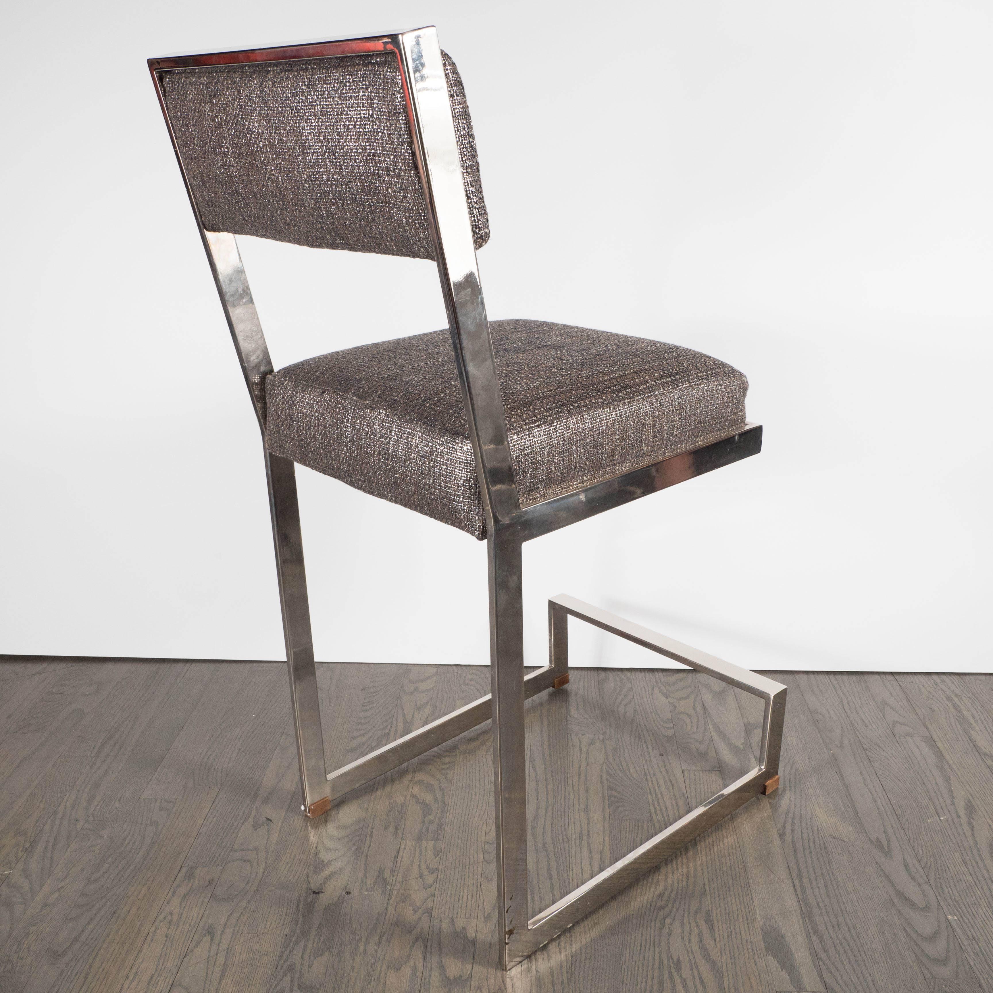 Late 20th Century Set of Four Mid-Century Modernist Cantilever Bar Stools by Milo Baughman