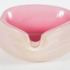 Mid-Century Murano Decorative Bowl in Pale Pink with 24-Karat Gold Flecks