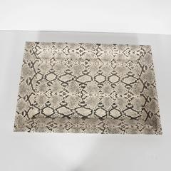 Modernist Rectangular Shadow Box Design Faux Python Tray
