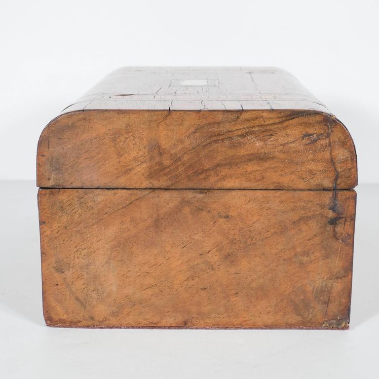 Arts and Crafts Jewelry Box with Inlaid Wood and MotherofPearl