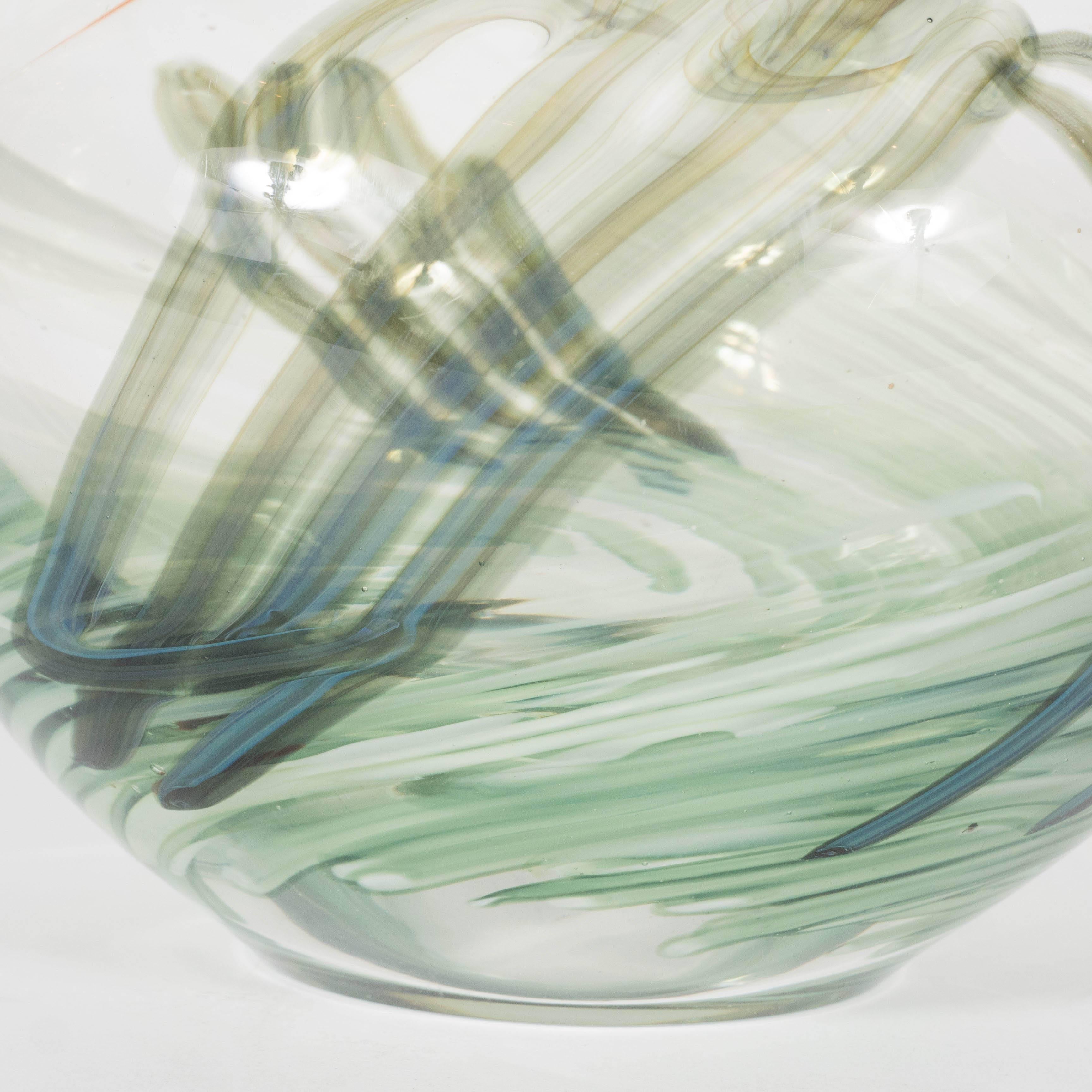 Late 20th Century Gorgeous Handblown Urrere and Perkins Studios Art Glass Vase