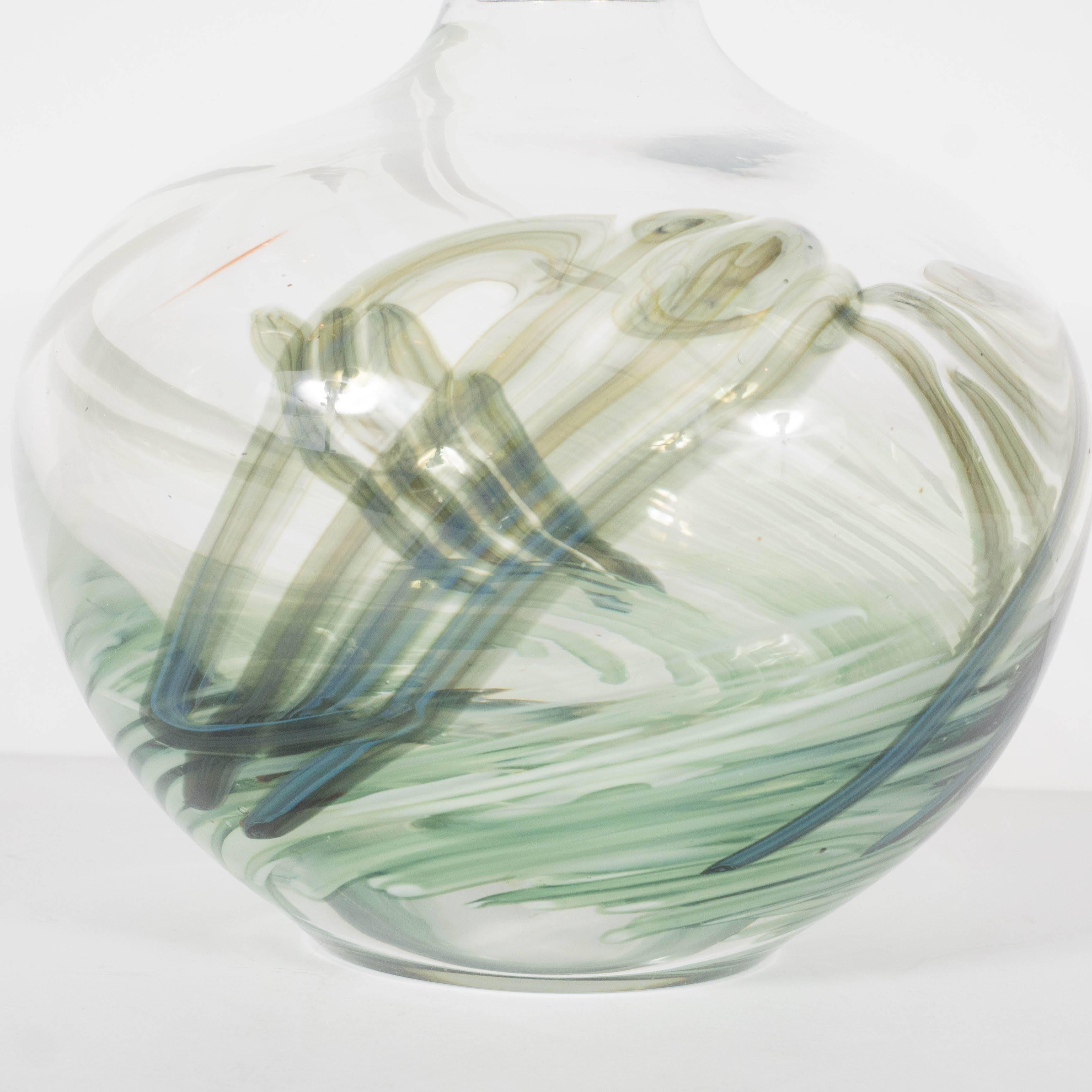 Gorgeous Handblown Urrere and Perkins Studios Art Glass Vase 1
