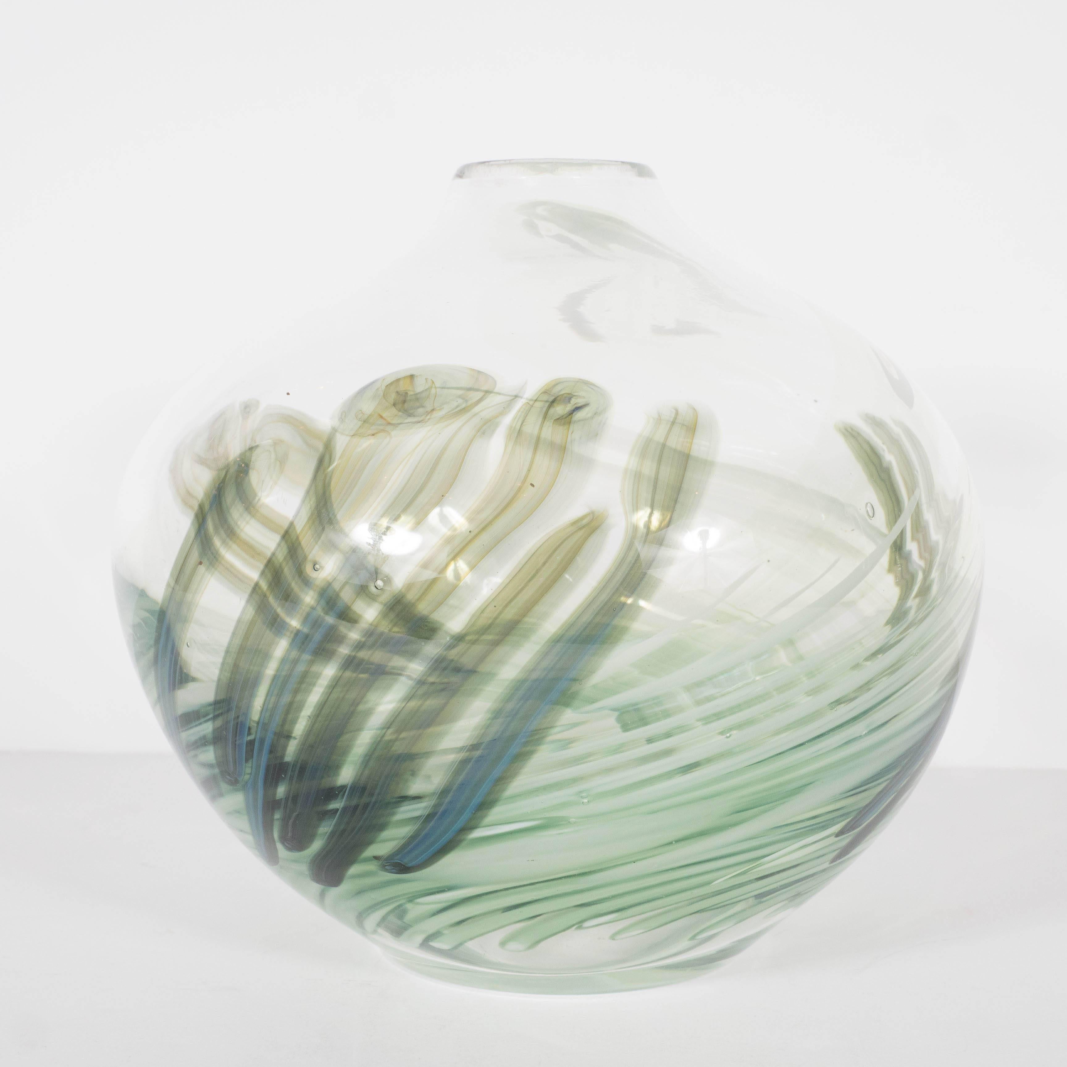 Gorgeous Handblown Urrere and Perkins Studios Art Glass Vase 2