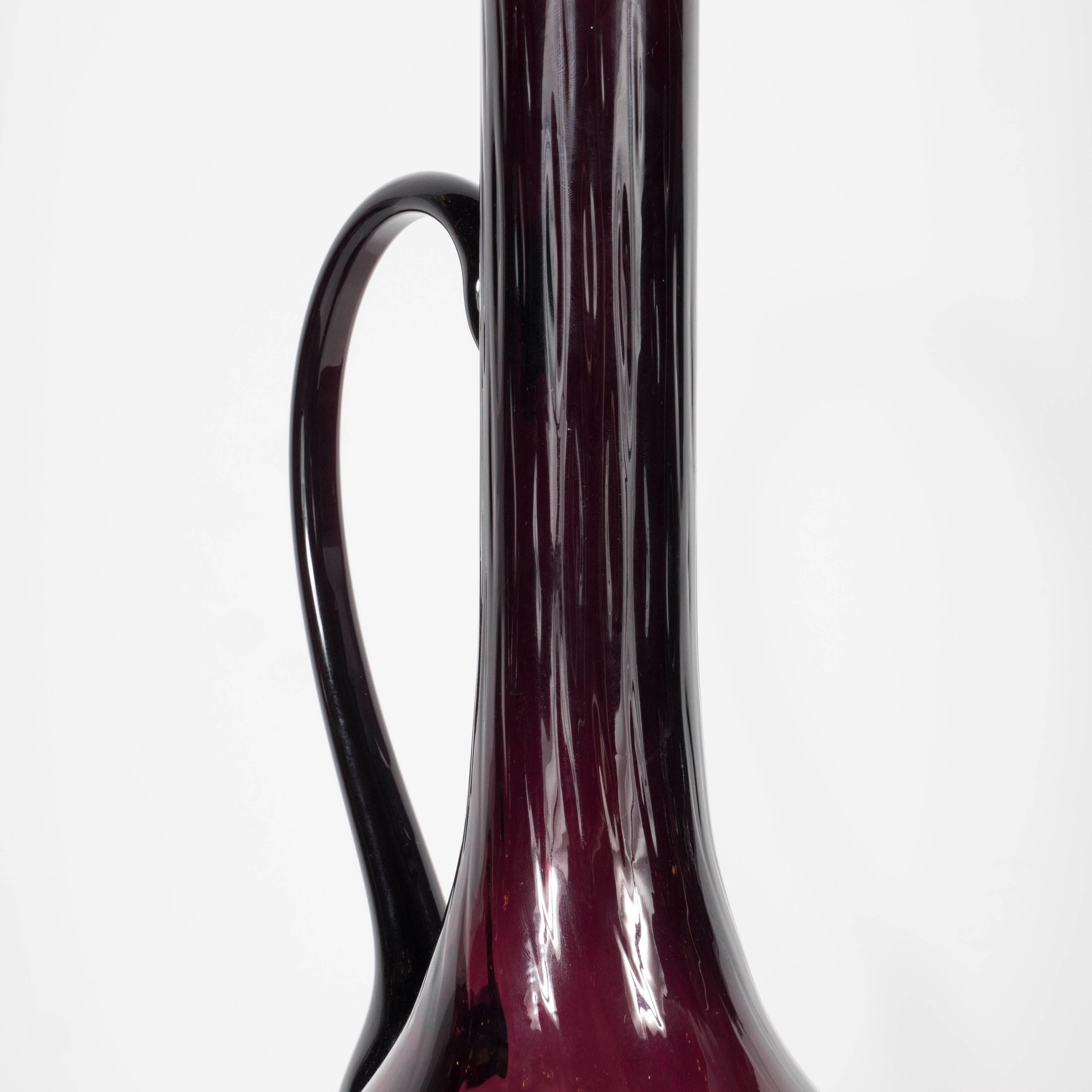Mid-Century Modern Mid-Century Murano Vase or Decorative Pitcher in Aubergine Tones
