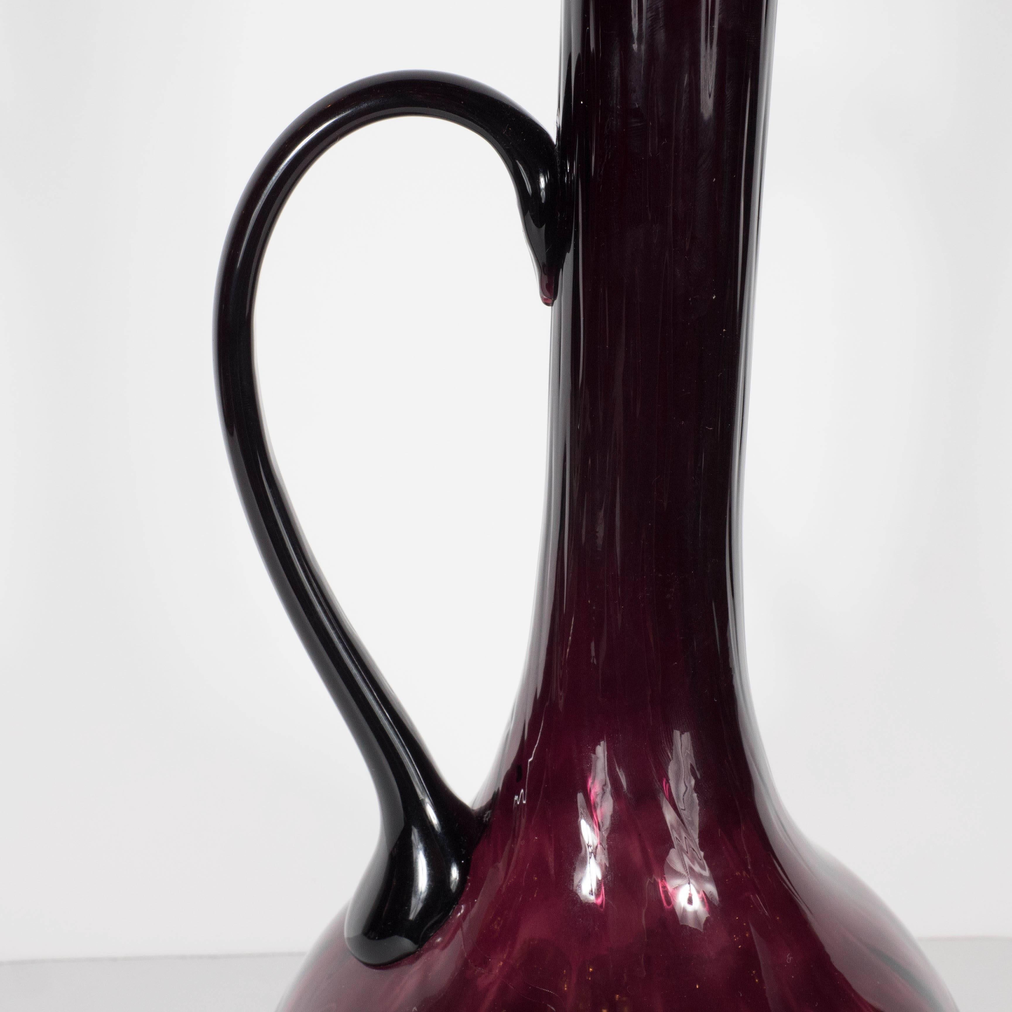 Mid-20th Century Mid-Century Murano Vase or Decorative Pitcher in Aubergine Tones