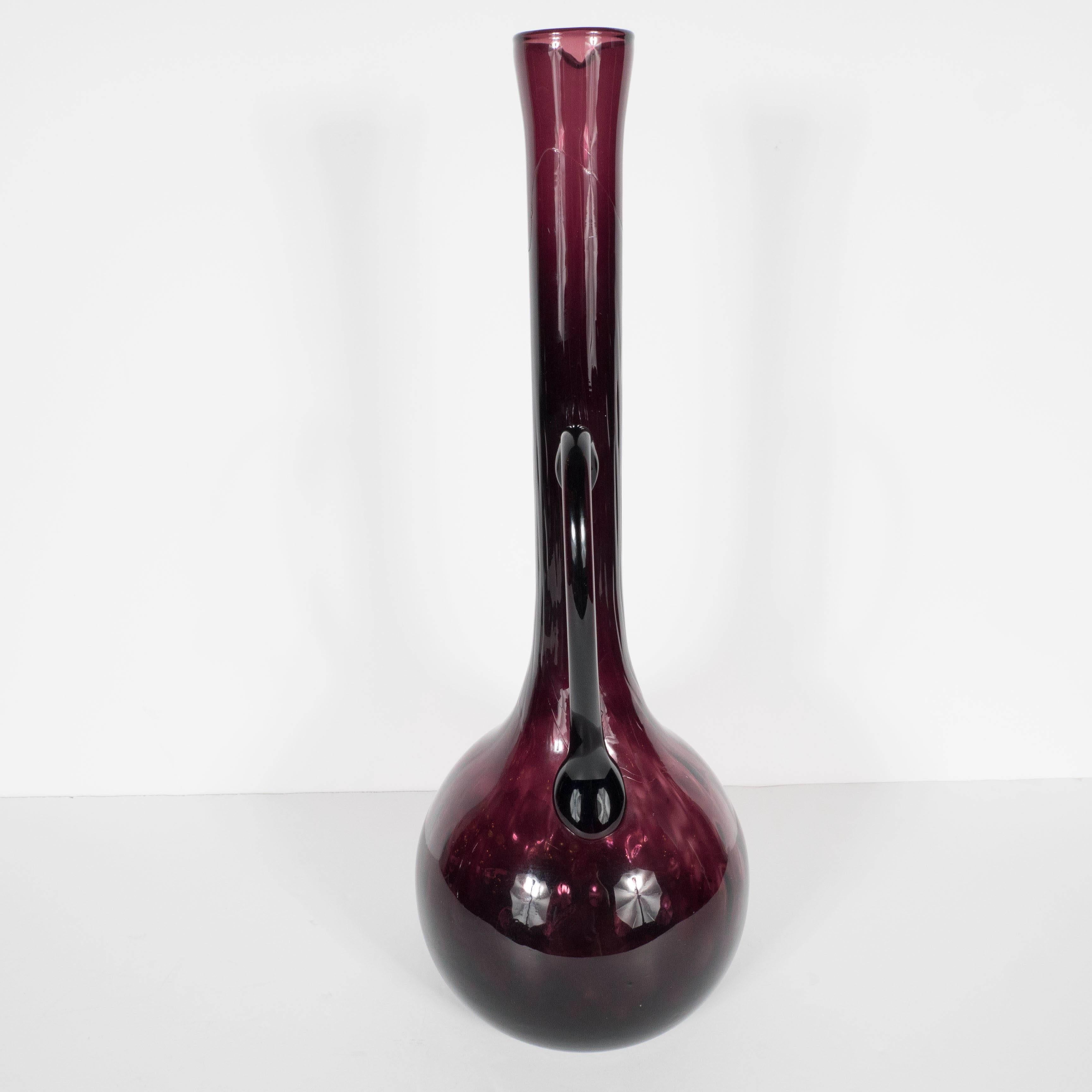 Mid-Century Murano Vase or Decorative Pitcher in Aubergine Tones 1