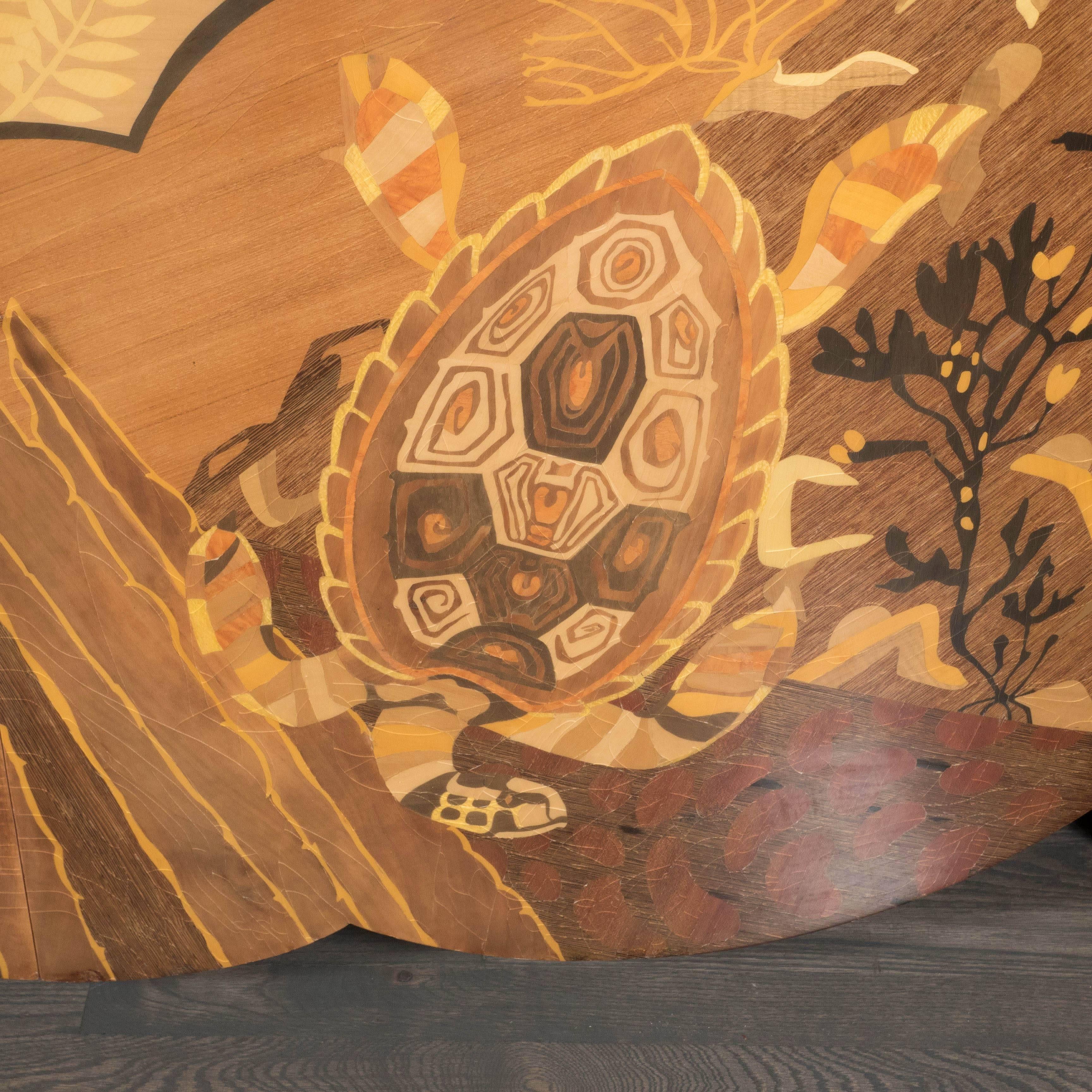 Macassar Art Deco Style Sideboard or Cabinet with Exotic Wood Inlay and Marble Top